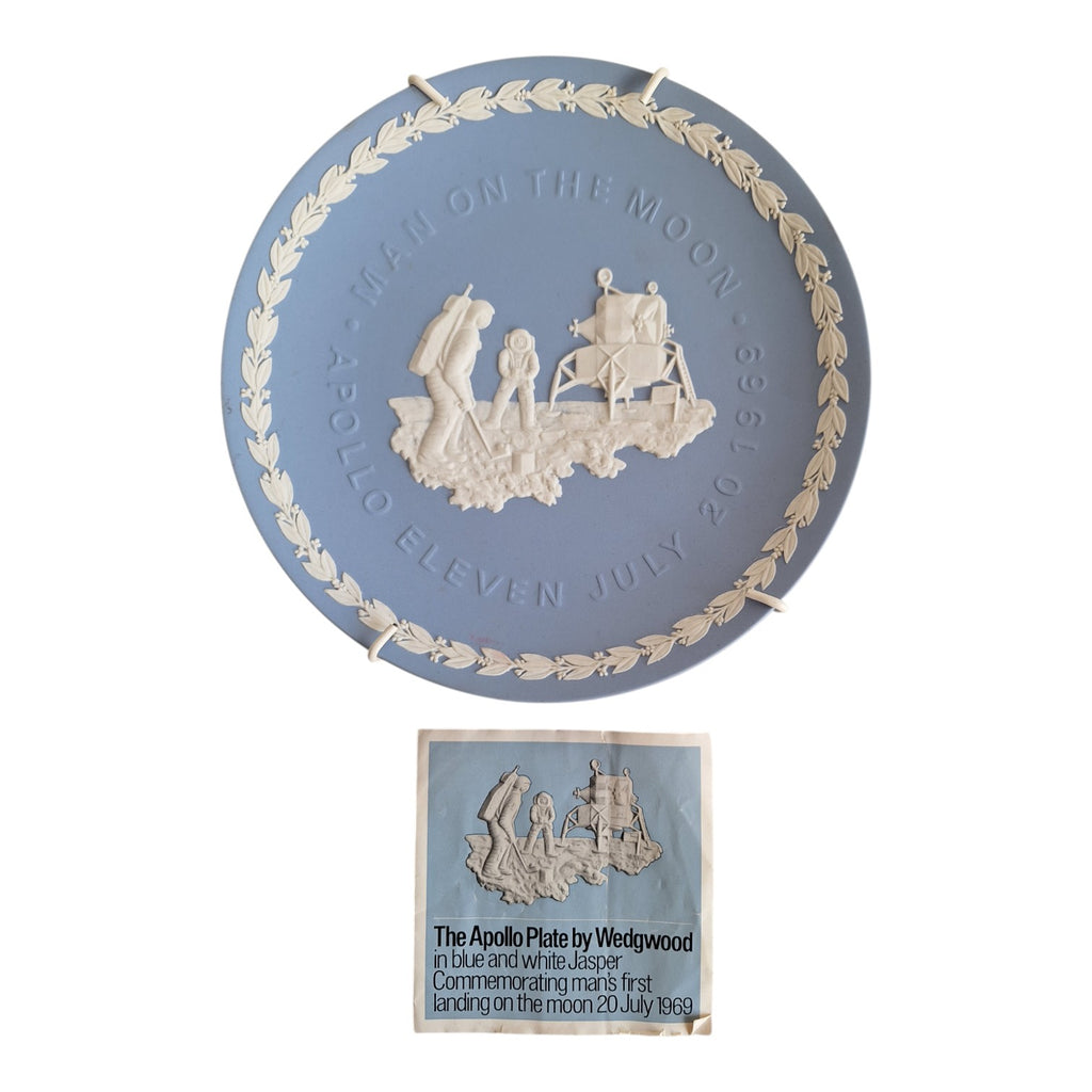 Wedgwood Blue Jasperware Commemorative Plate Apollo 11 – Man on the Moon 1969