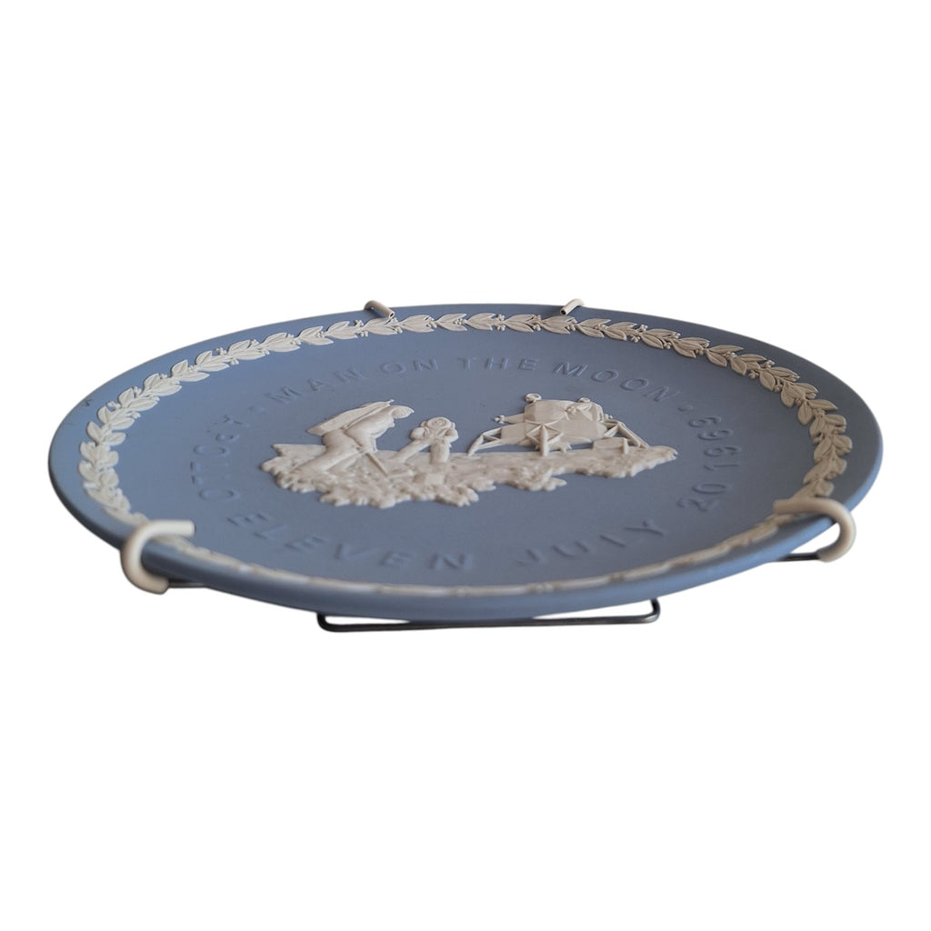 Wedgwood Blue Jasperware Commemorative Plate Apollo 11 – Man on the Moon 1969