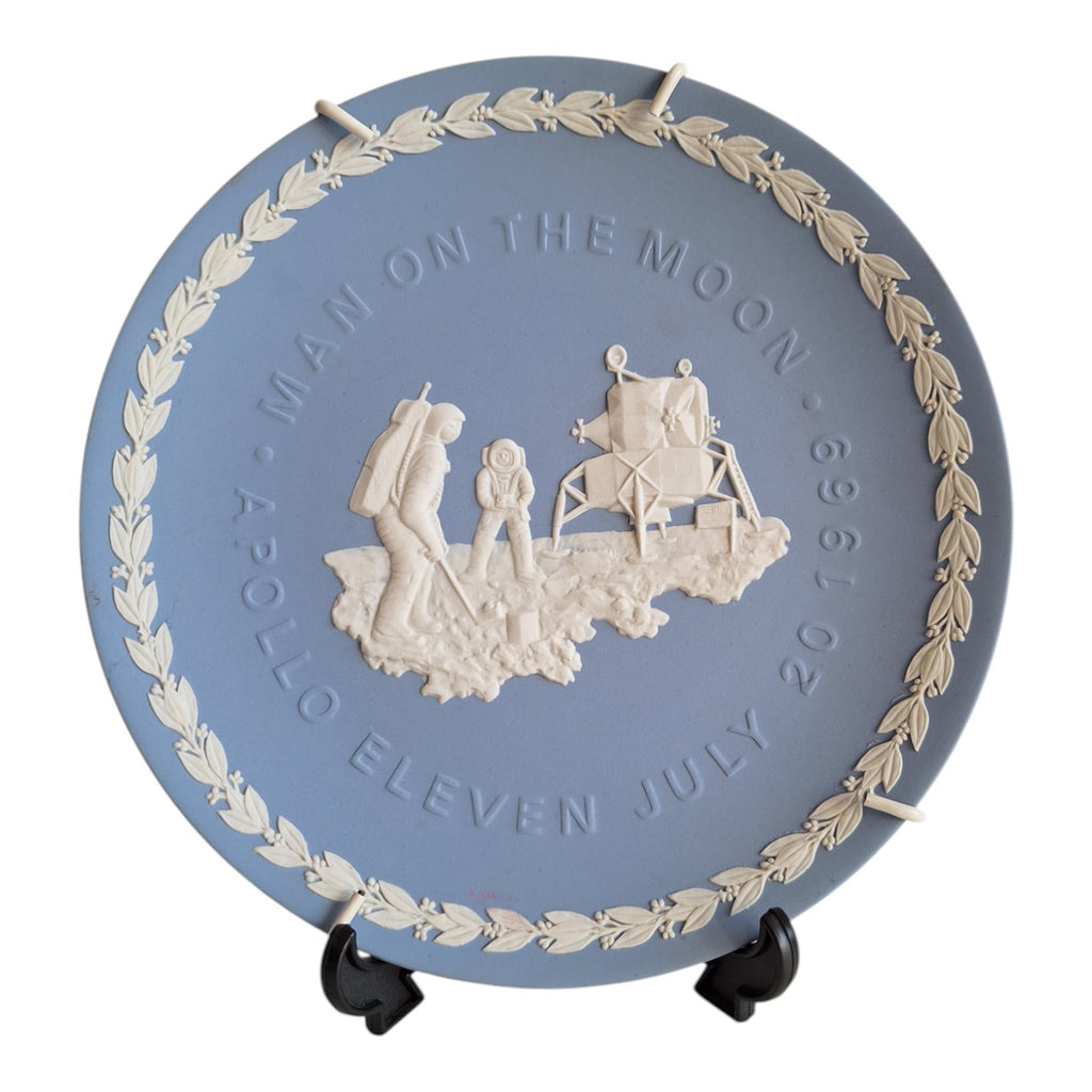 Wedgwood Blue Jasperware Commemorative Plate Apollo 11 – Man on the Moon 1969