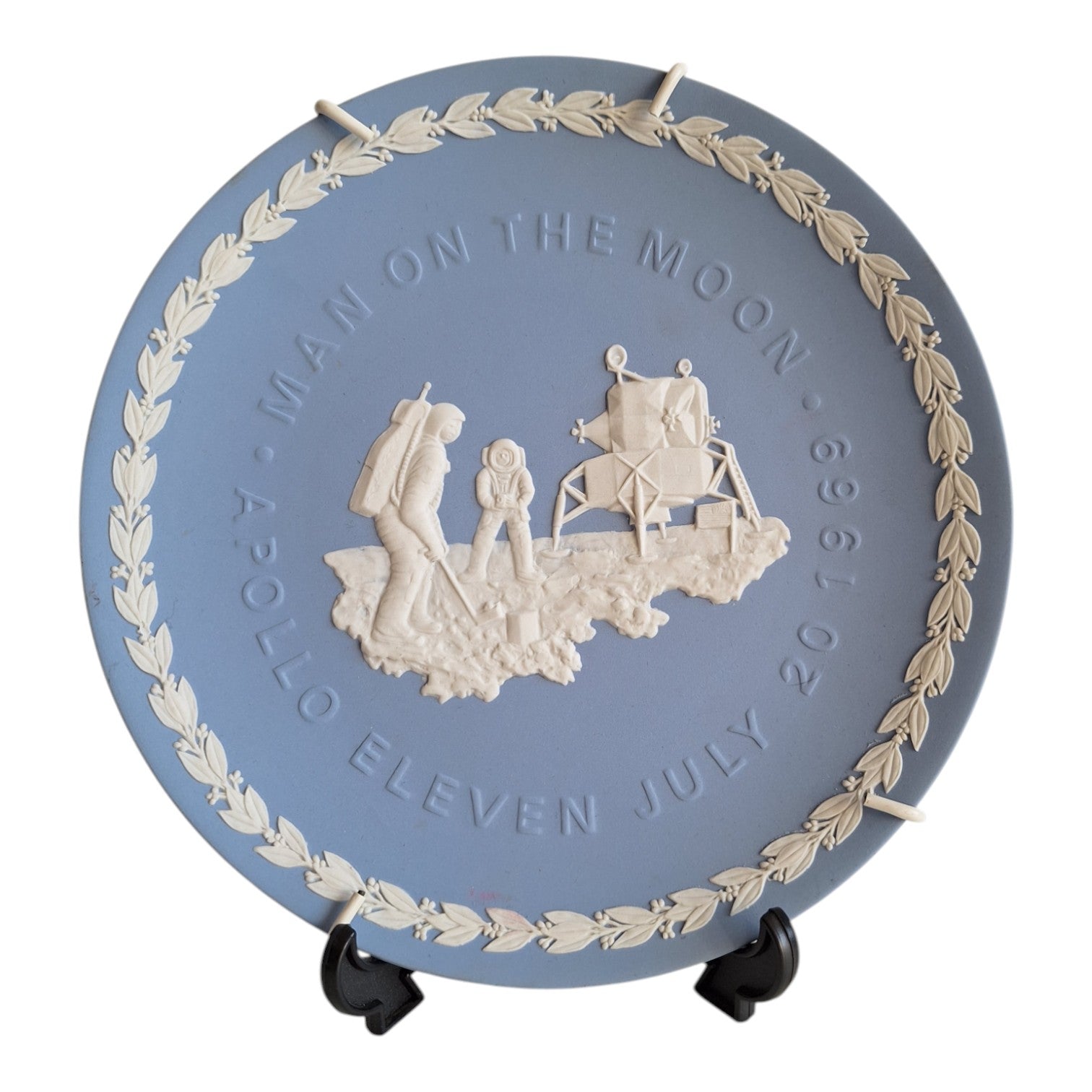 Wedgwood Blue Jasperware Commemorative Plate Apollo 11 – Man on the Moon 1969