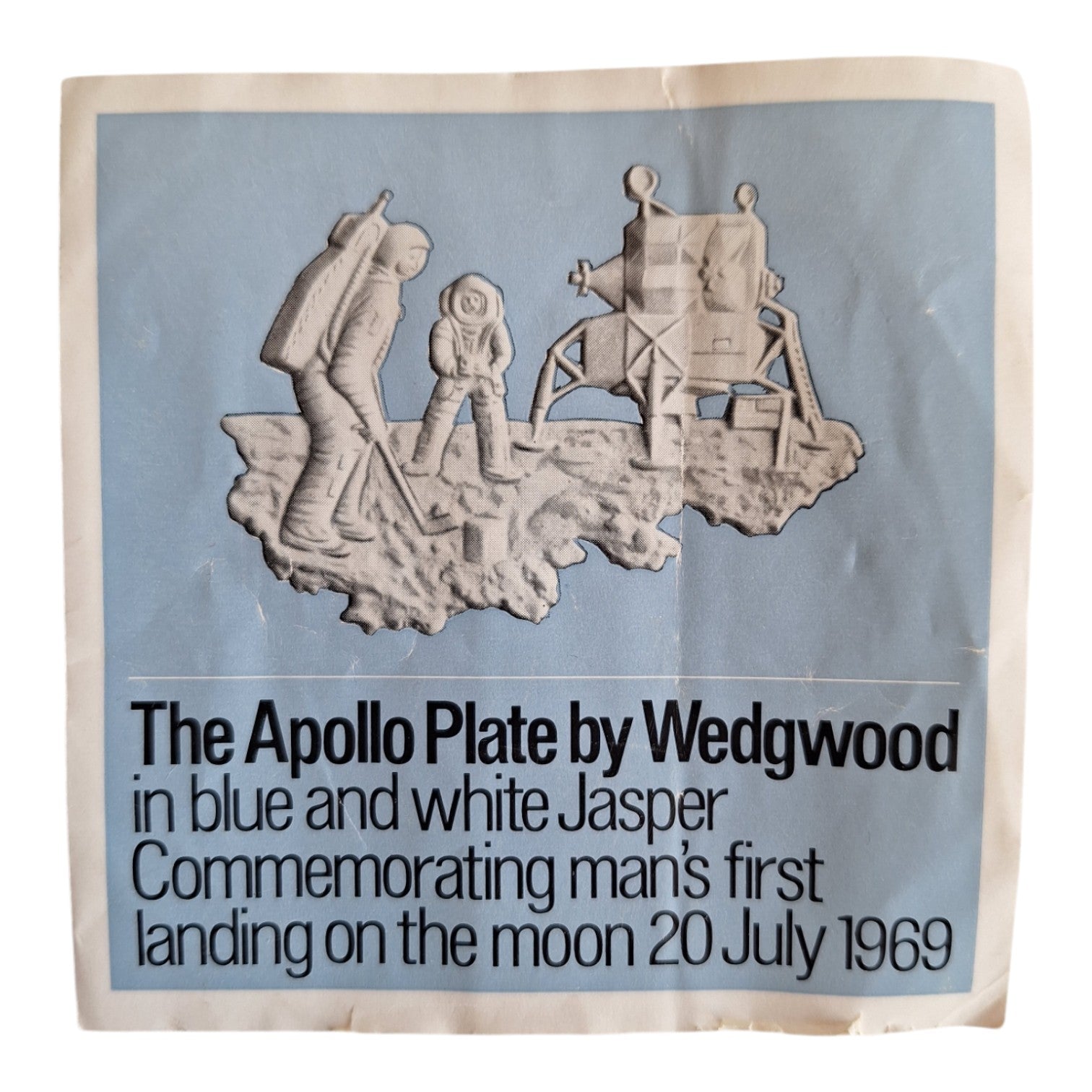 Wedgwood Blue Jasperware Commemorative Plate Apollo 11 – Man on the Moon 1969