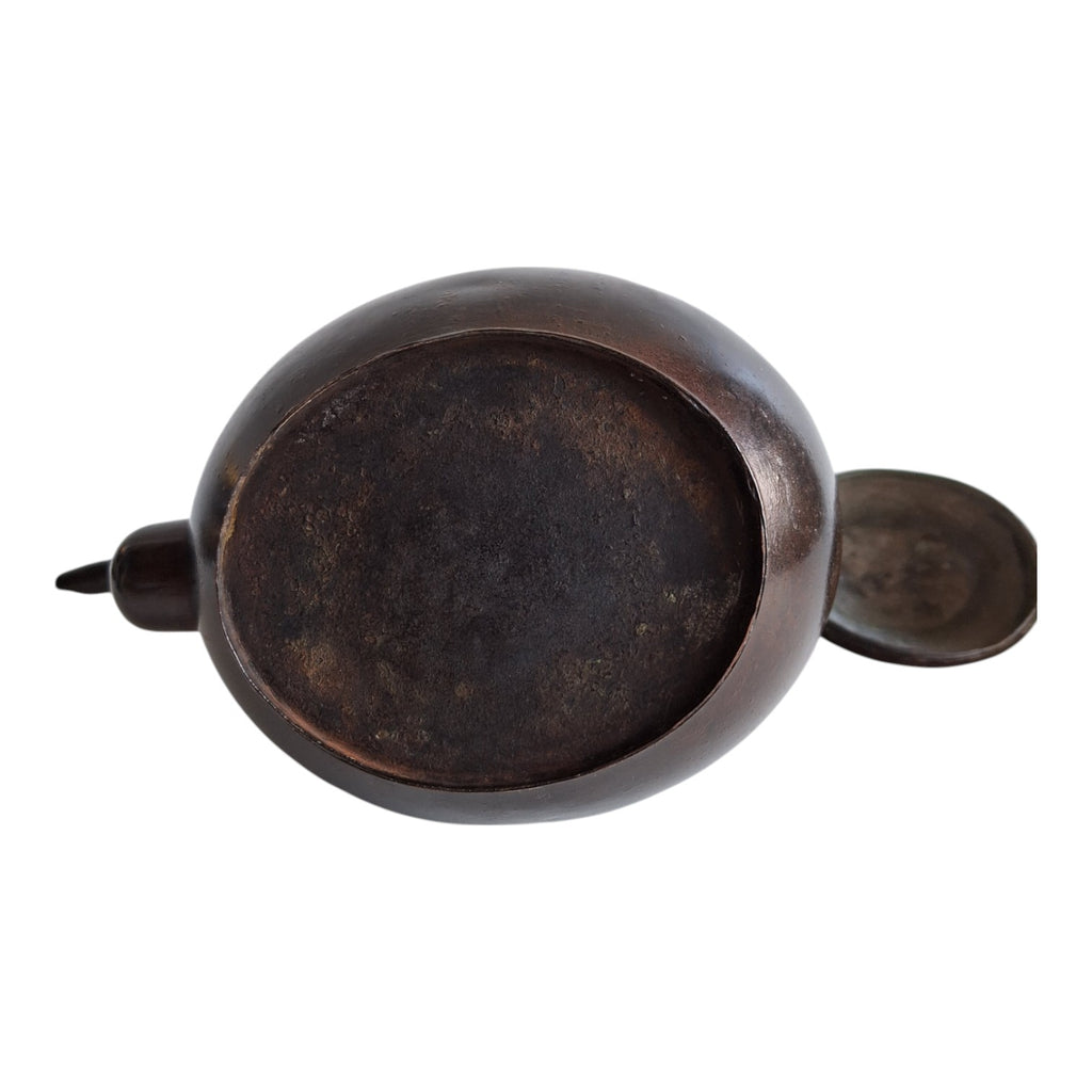 Teekessel oval, Rotkupfer hoch 15,5 cm