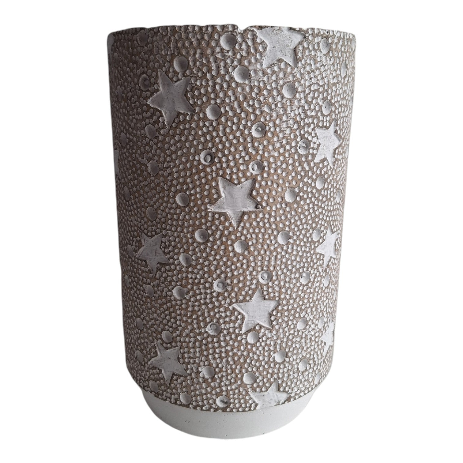 Keramik-Sternenvase | Dekorativ mit Sternenmuster | Für Trockenblumen | 21,5 cm
