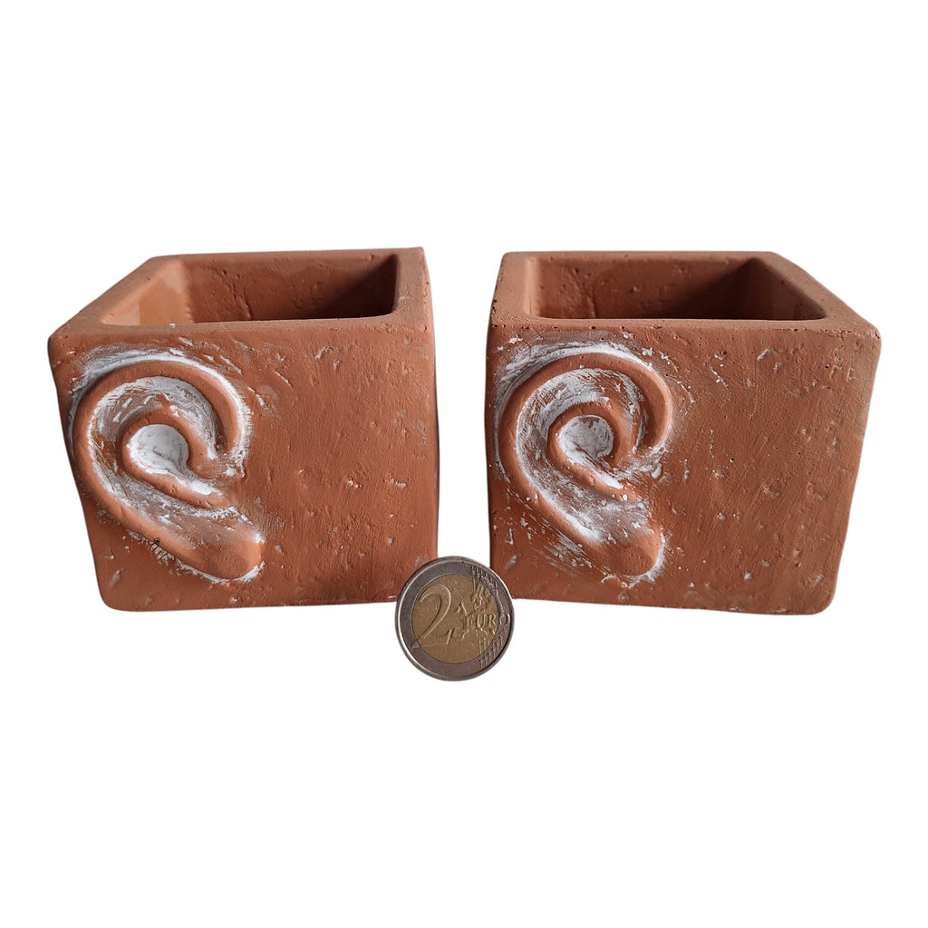 Terracotta Dishes with Handle | Set of 2 | Rustic Decoration or Cactus Pot
