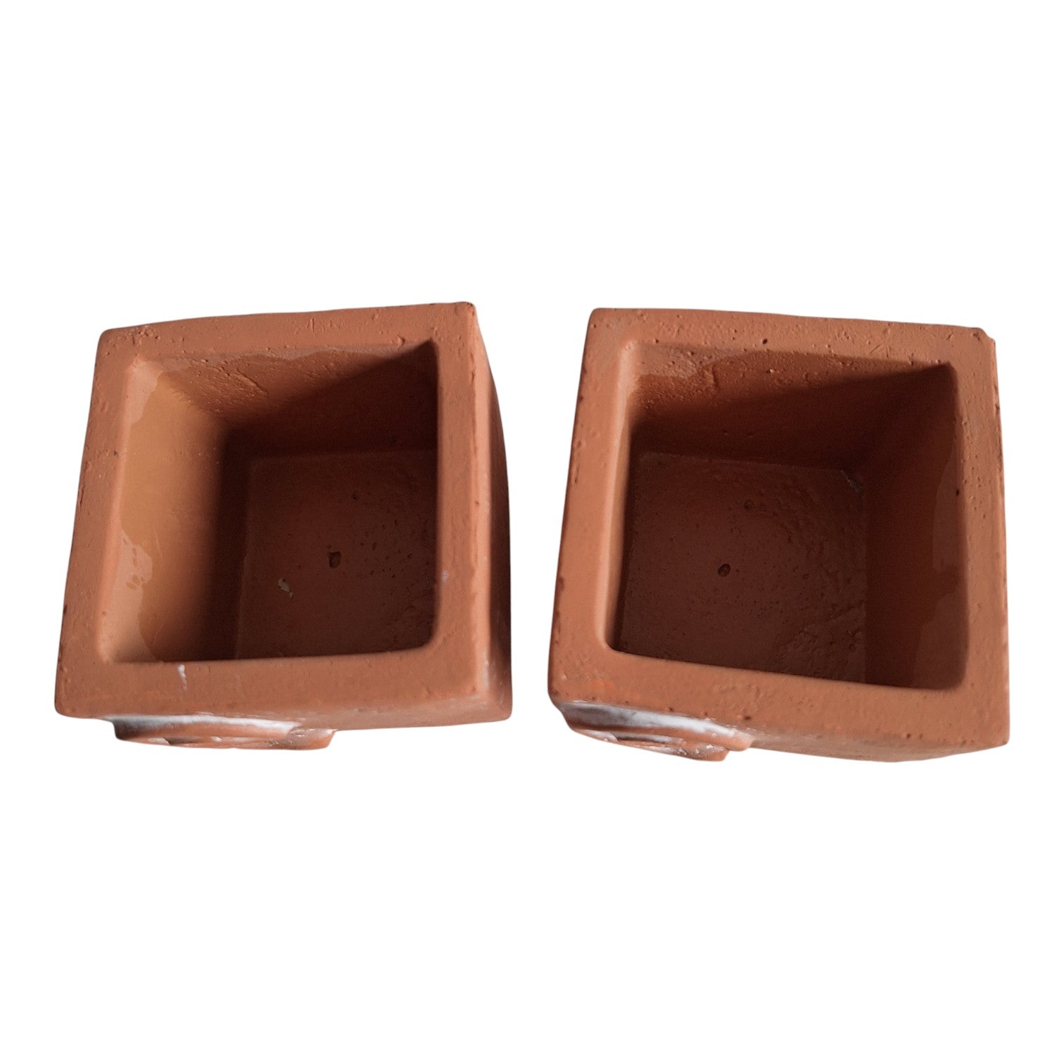 Terracotta Dishes with Handle | Set of 2 | Rustic Decoration or Cactus Pot