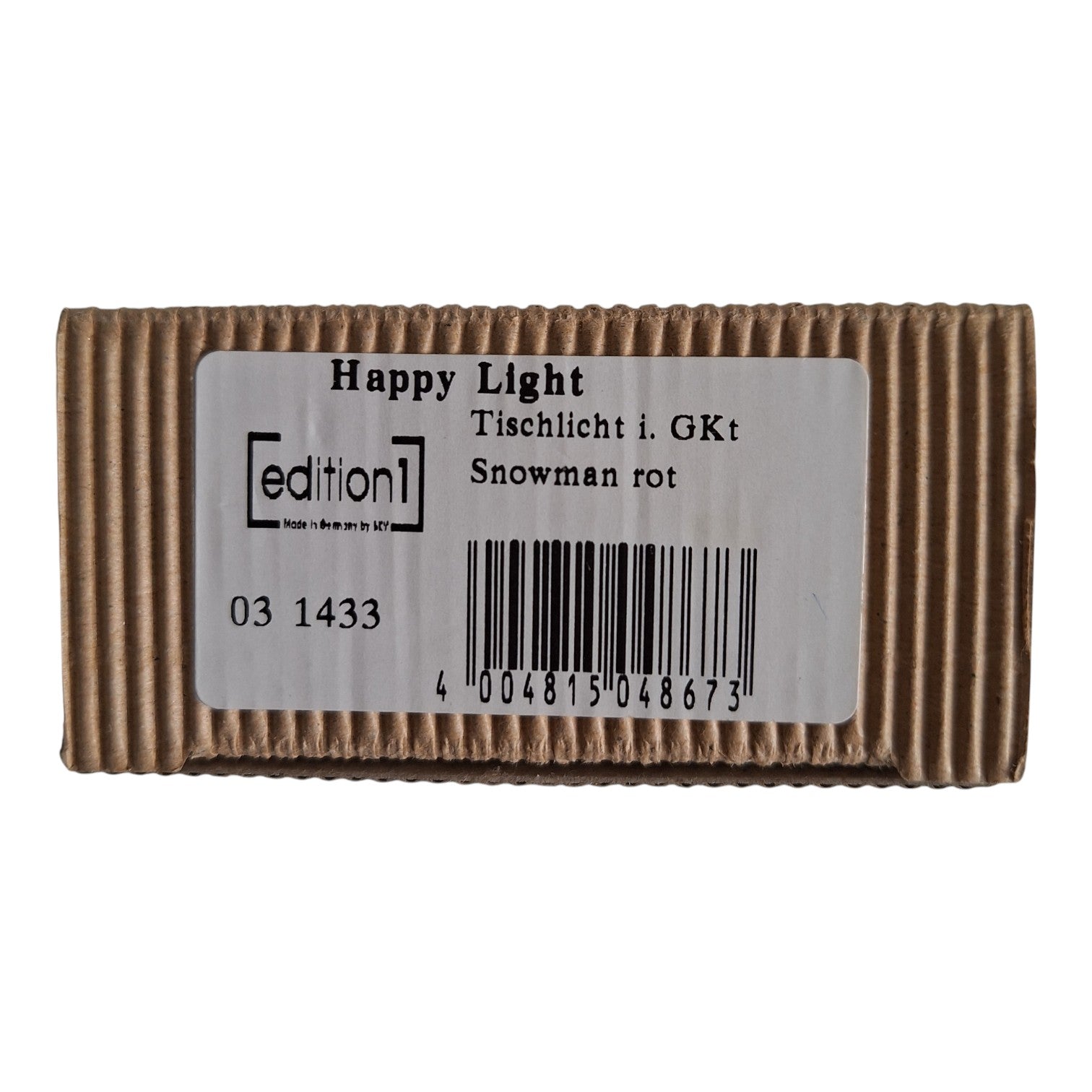 Weihnachtskerzenhalter Happy Light Schneemann | Goldenes Teelicht | Originalverpackung