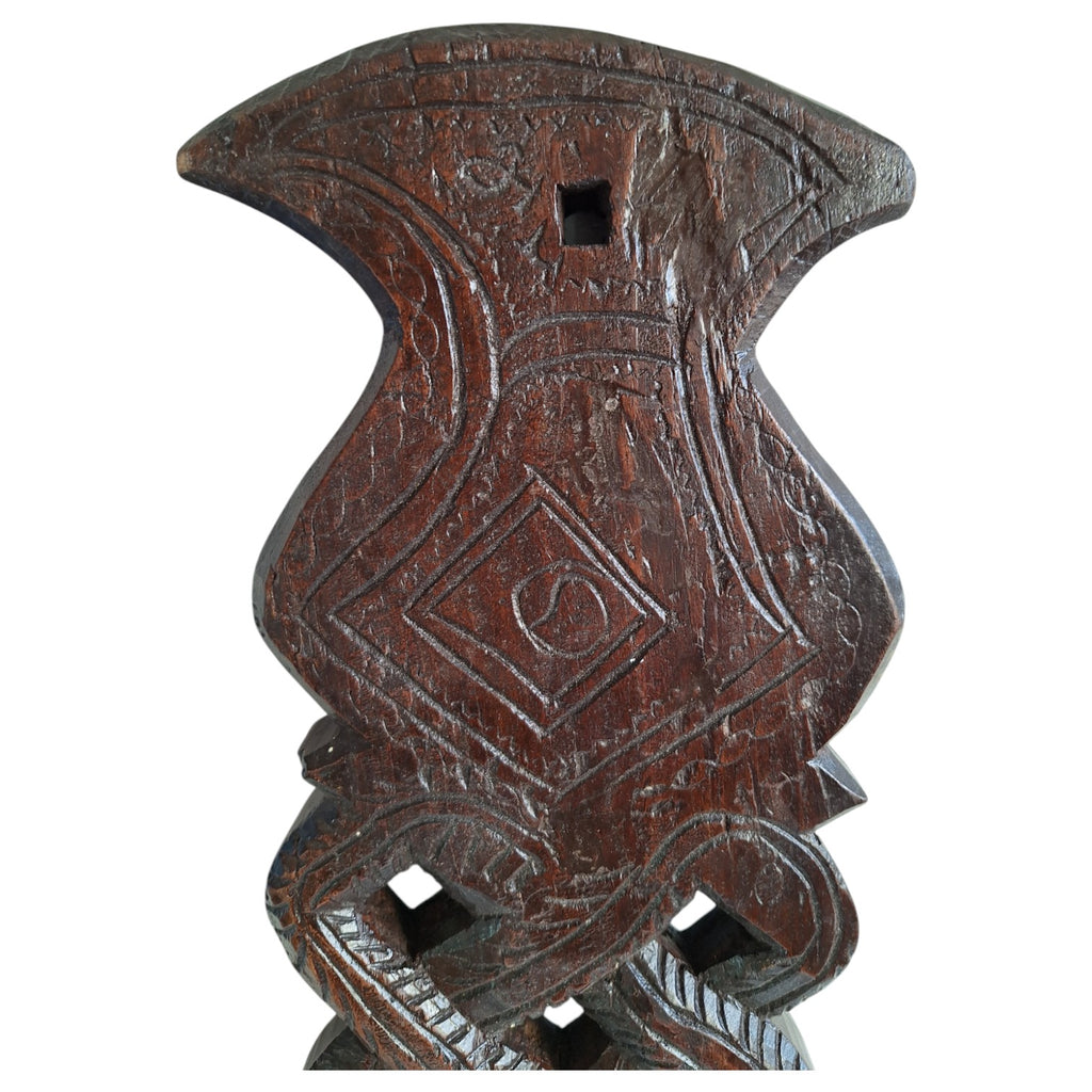 Handgeschnitzter Holzlöffelhalter – Wanddekoration, Indien, ca. 1900–1940
