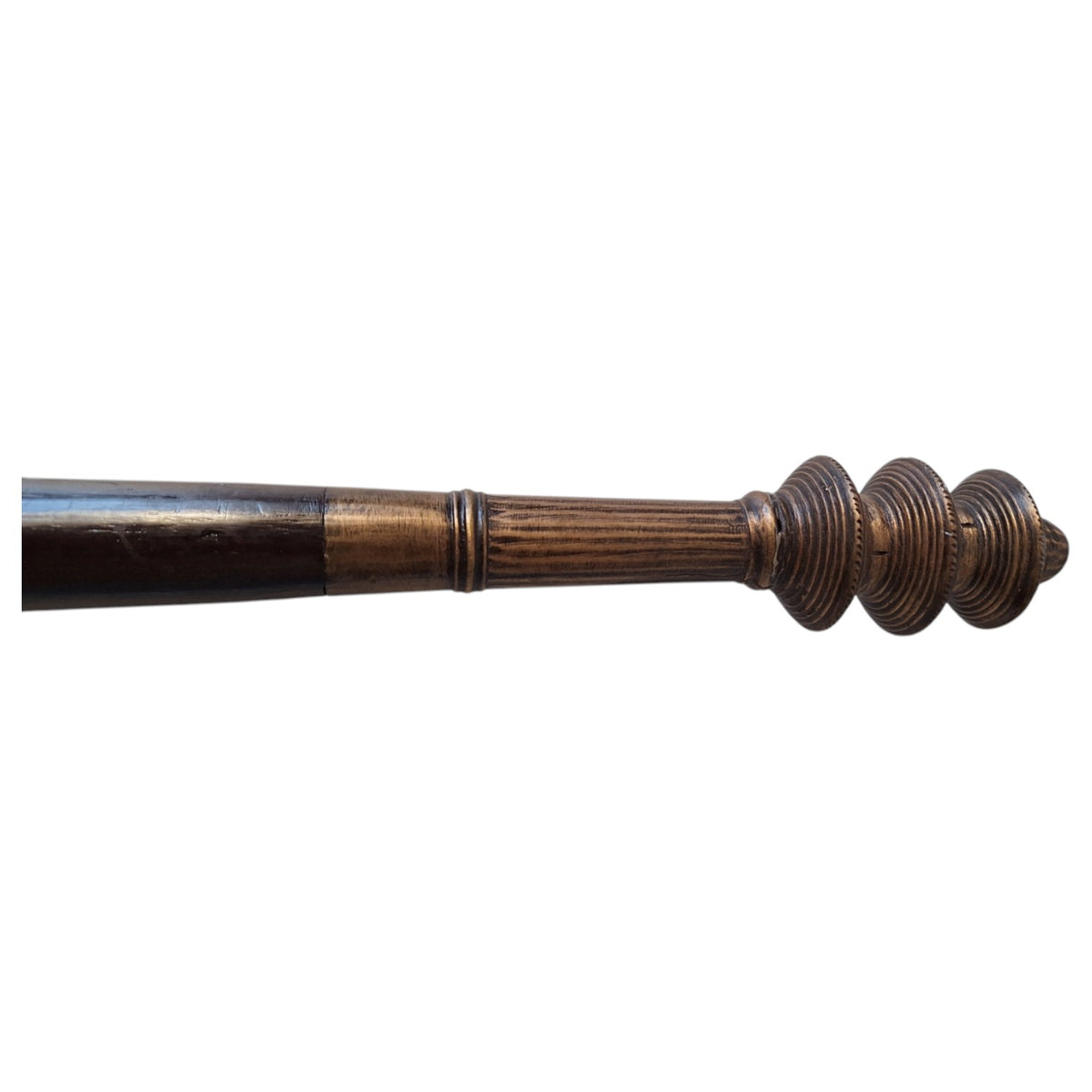 Vellikol-Waage aus Teakholz mit Bronzebeschlägen – Indien, ca. 1900–1920