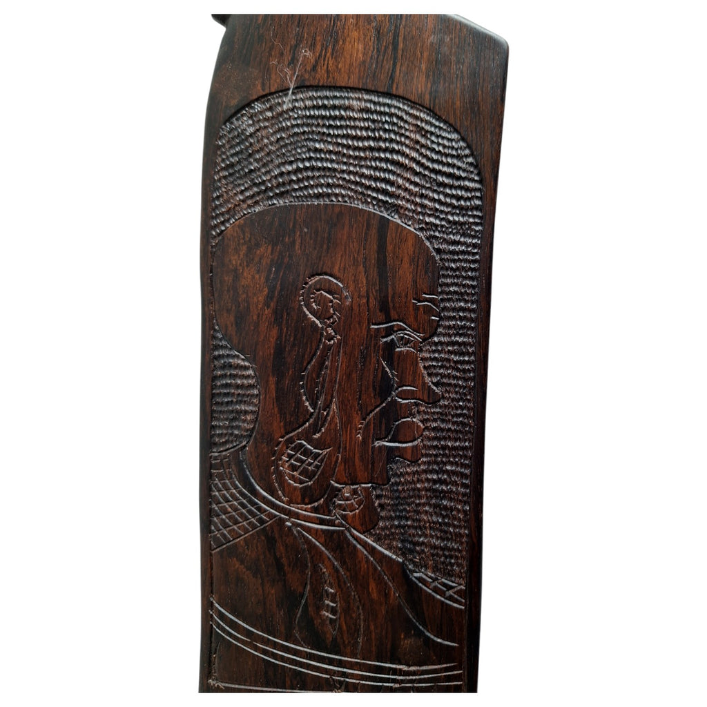 Large wooden African comb with figure – handmade decorative object
