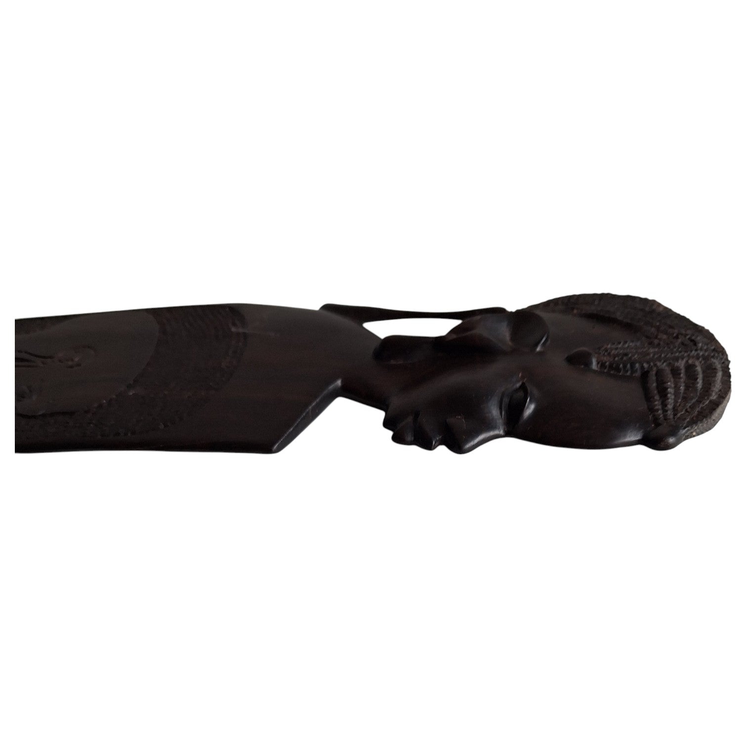 Large wooden African comb with figure – handmade decorative object