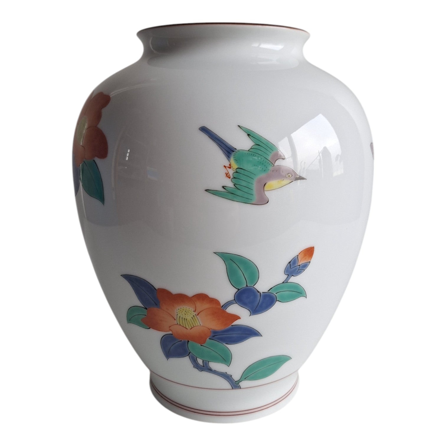 Koransha Sakaida Kakiemon Vase – Handbemalt, Signiert, Japan 1982