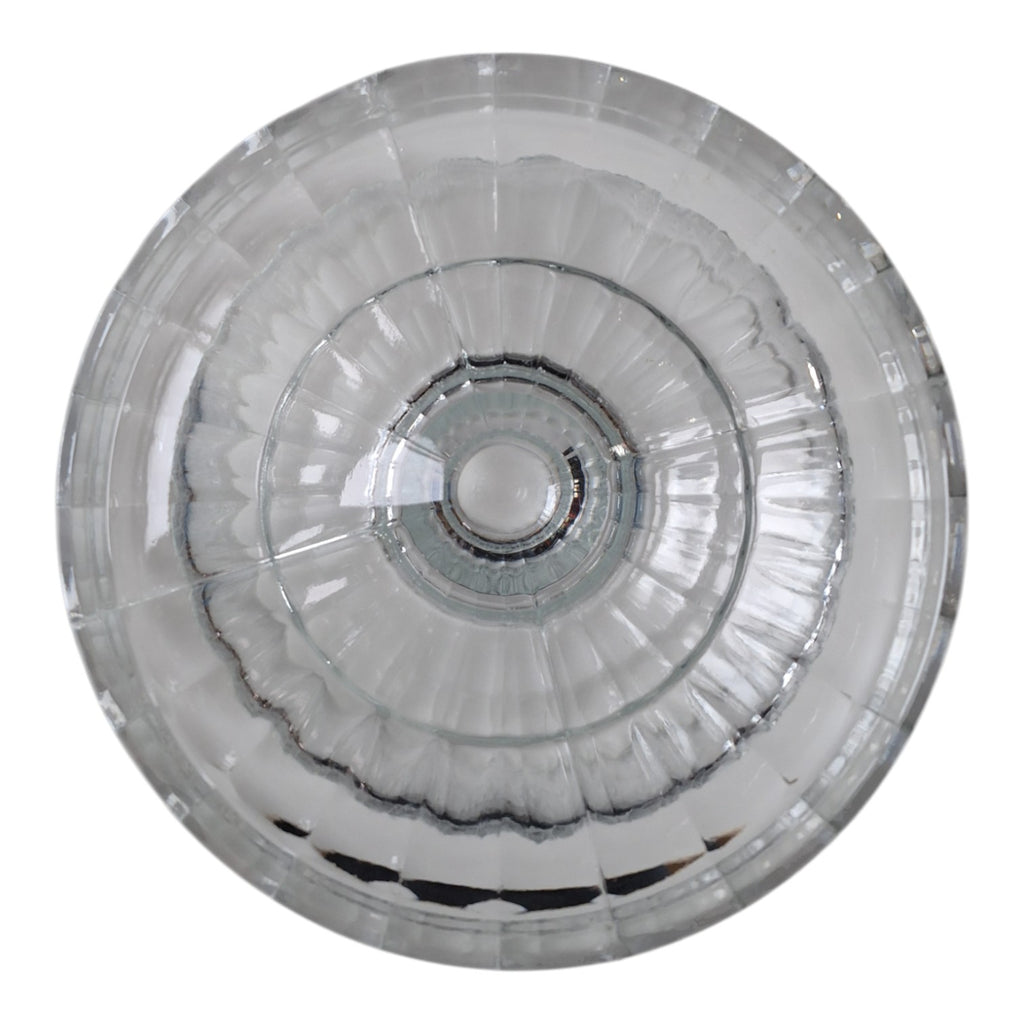 Stehende Glasschale | Geschliffene Blüten im Relief | Ø 24,5 cm