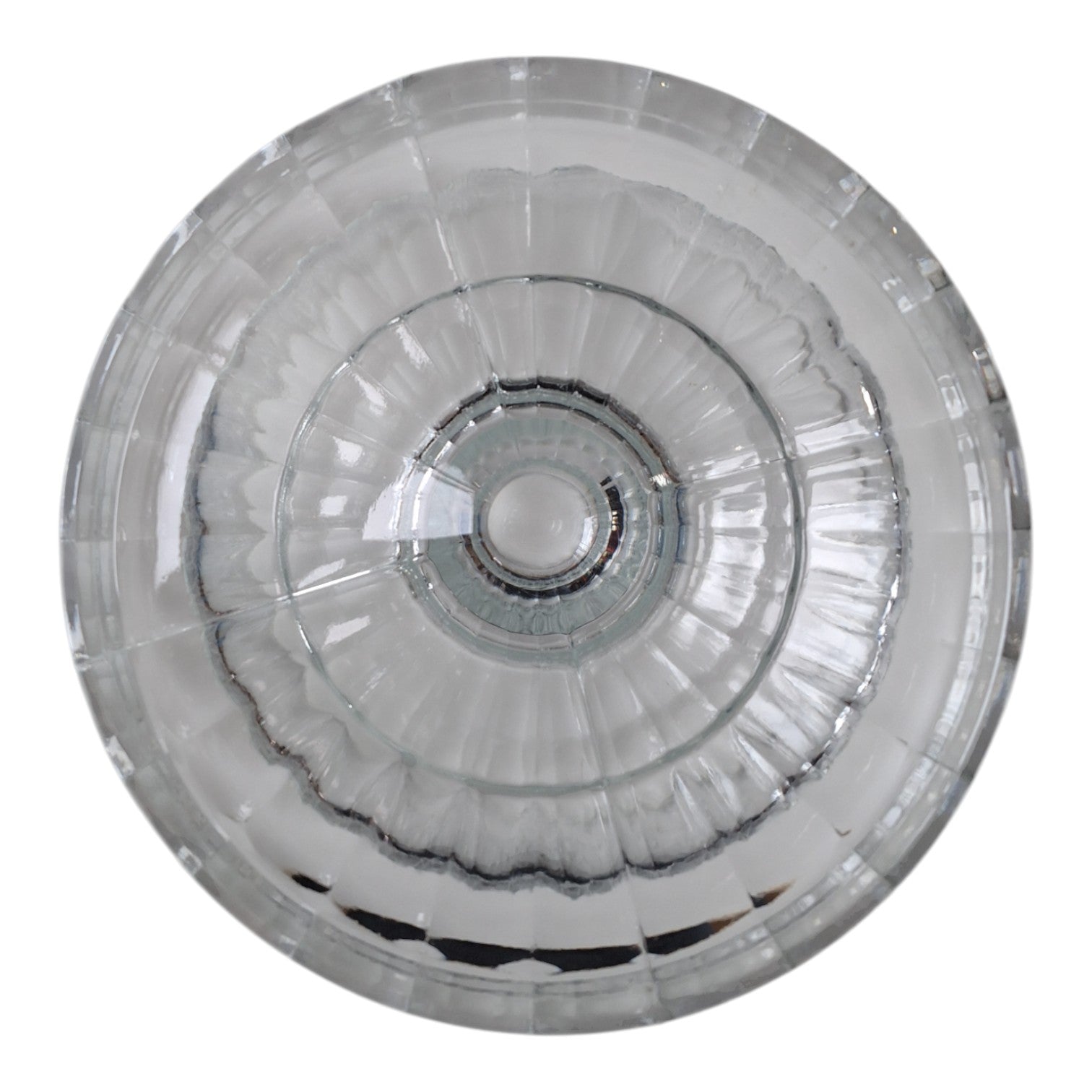 Stehende Glasschale | Geschliffene Blüten im Relief | Ø 24,5 cm