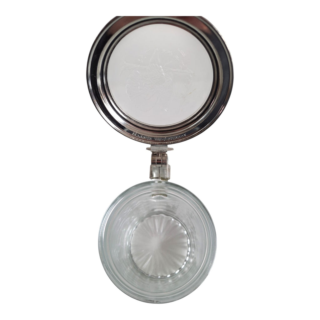 Bierkrug aus Glas mit Deckel | Westdeutschland | H. 17 cm