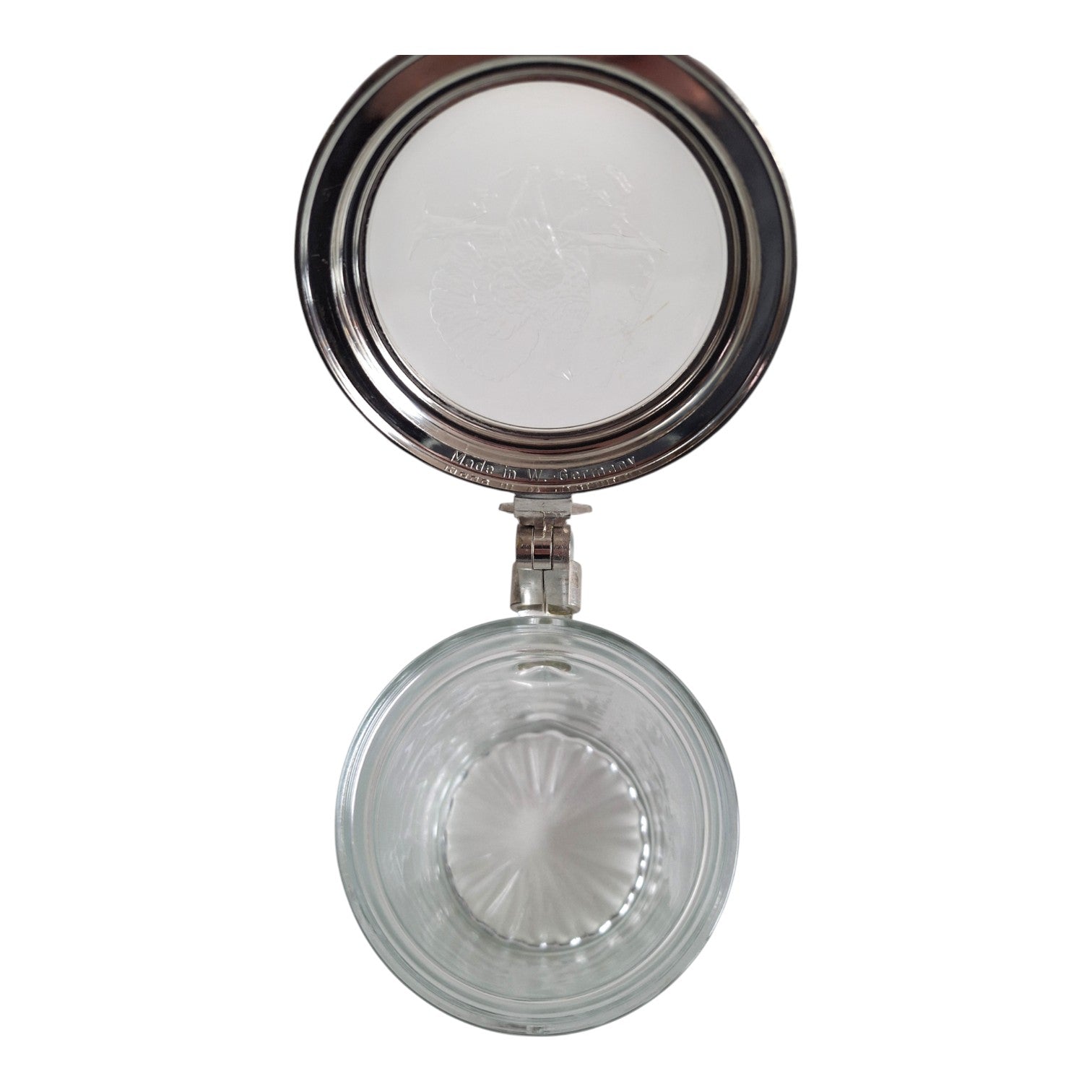 Bierkrug aus Glas mit Deckel | Westdeutschland | H. 17 cm