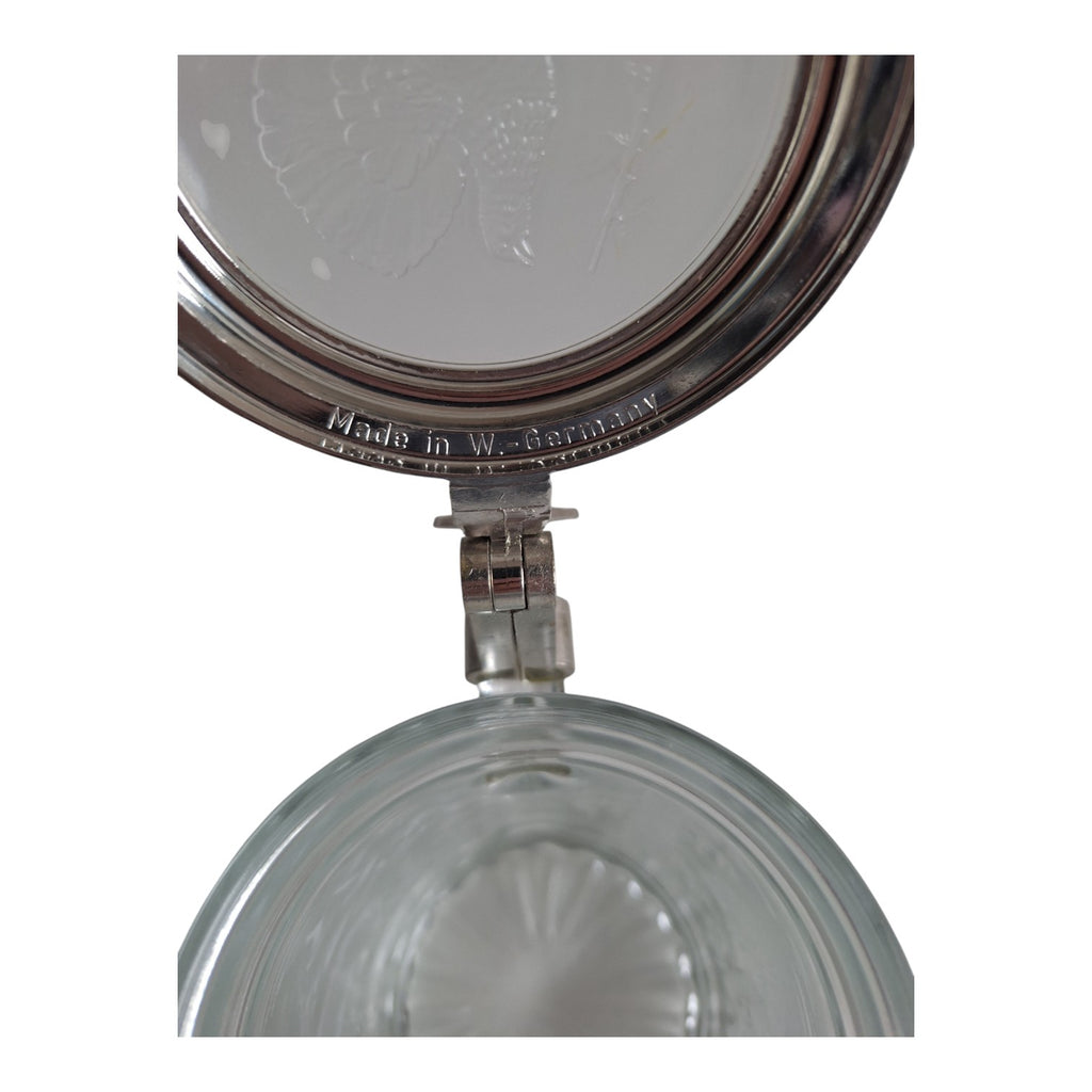 Bierkrug aus Glas mit Deckel | Westdeutschland | H. 17 cm