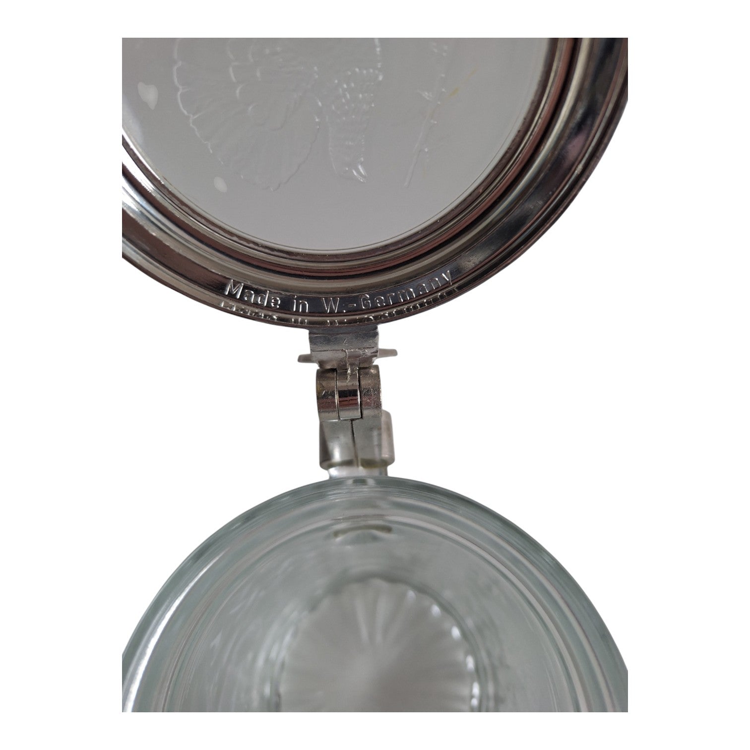 Bierkrug aus Glas mit Deckel | Westdeutschland | H. 17 cm