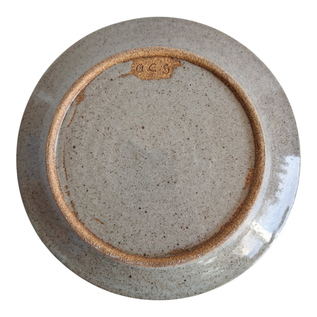 Keramikteller | Signiert Alida Cornelia Spence (ACS) | Emaillierter Rand | Ø 22,5 cm