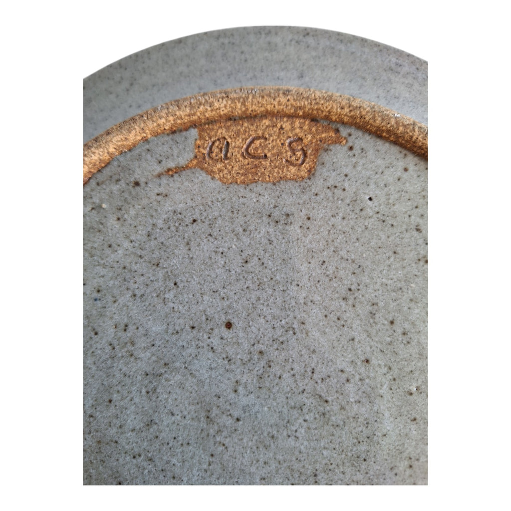 Keramikteller | Signiert Alida Cornelia Spence (ACS) | Emaillierter Rand | Ø 22,5 cm
