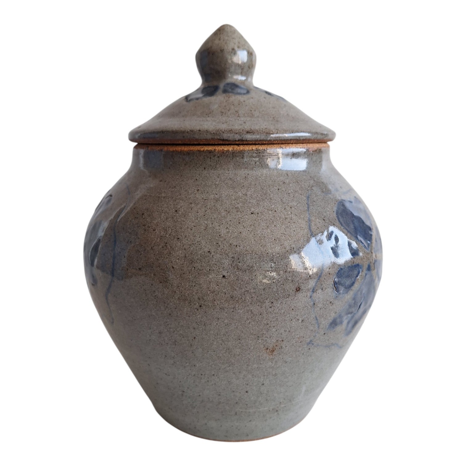Aardewerk Dekselpot | Gesigneerd Alida Cornelia Spence (ACS) | Bloemmotief | 23 cm
