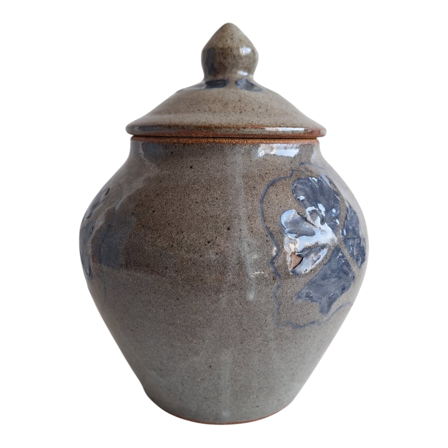 Aardewerk Dekselpot | Gesigneerd Alida Cornelia Spence (ACS) | Bloemmotief | 23 cm