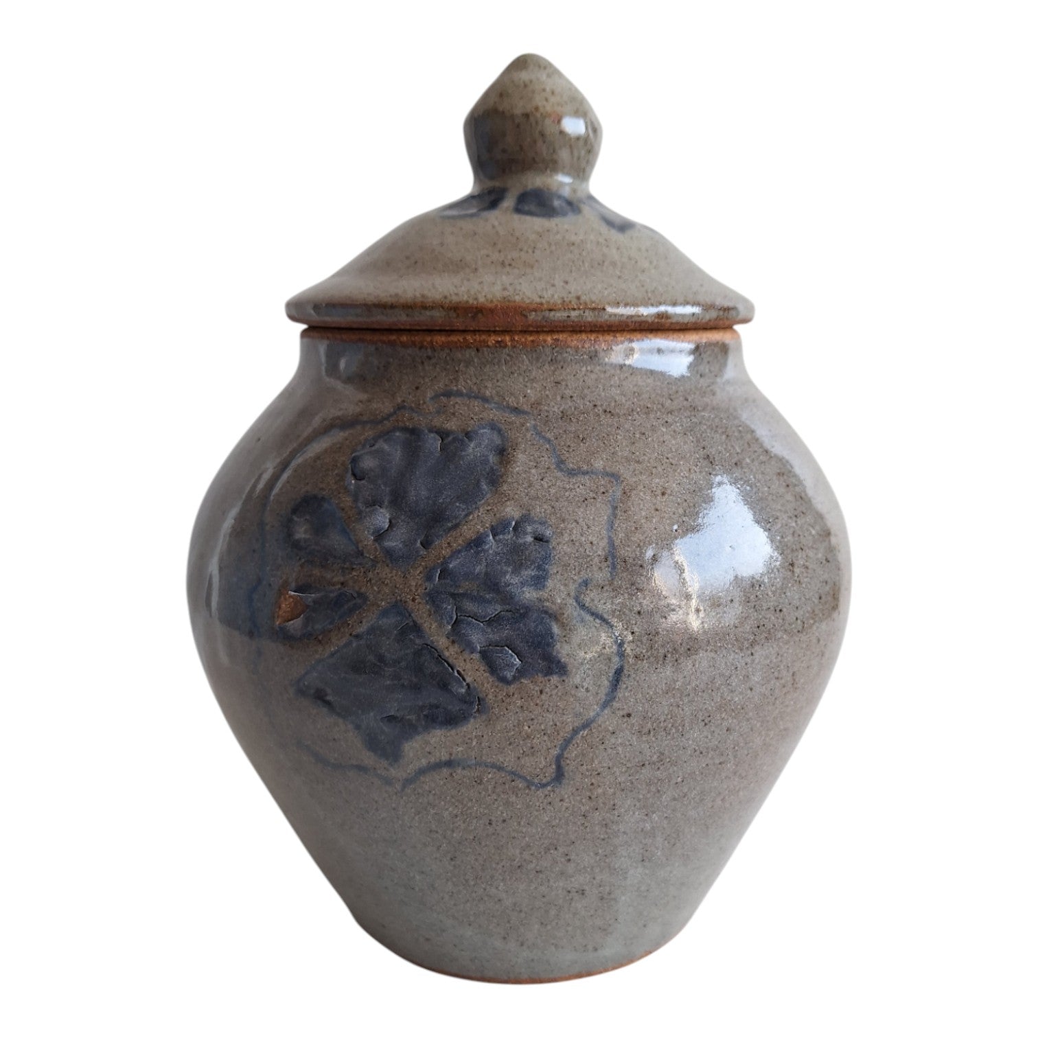 Steingut Deckelgefäß | Signiert Alida Cornelia Spence (ACS) | Blumenmotiv | 23 cm