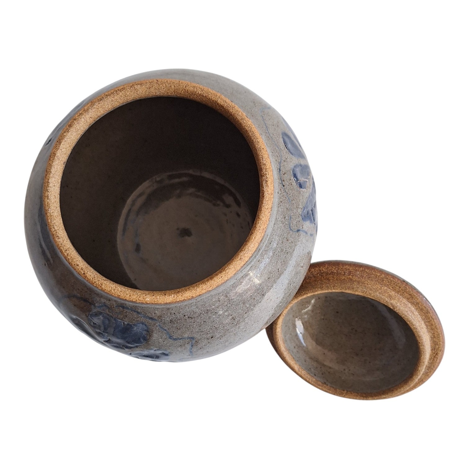Steingut Deckelgefäß | Signiert Alida Cornelia Spence (ACS) | Blumenmotiv | 23 cm