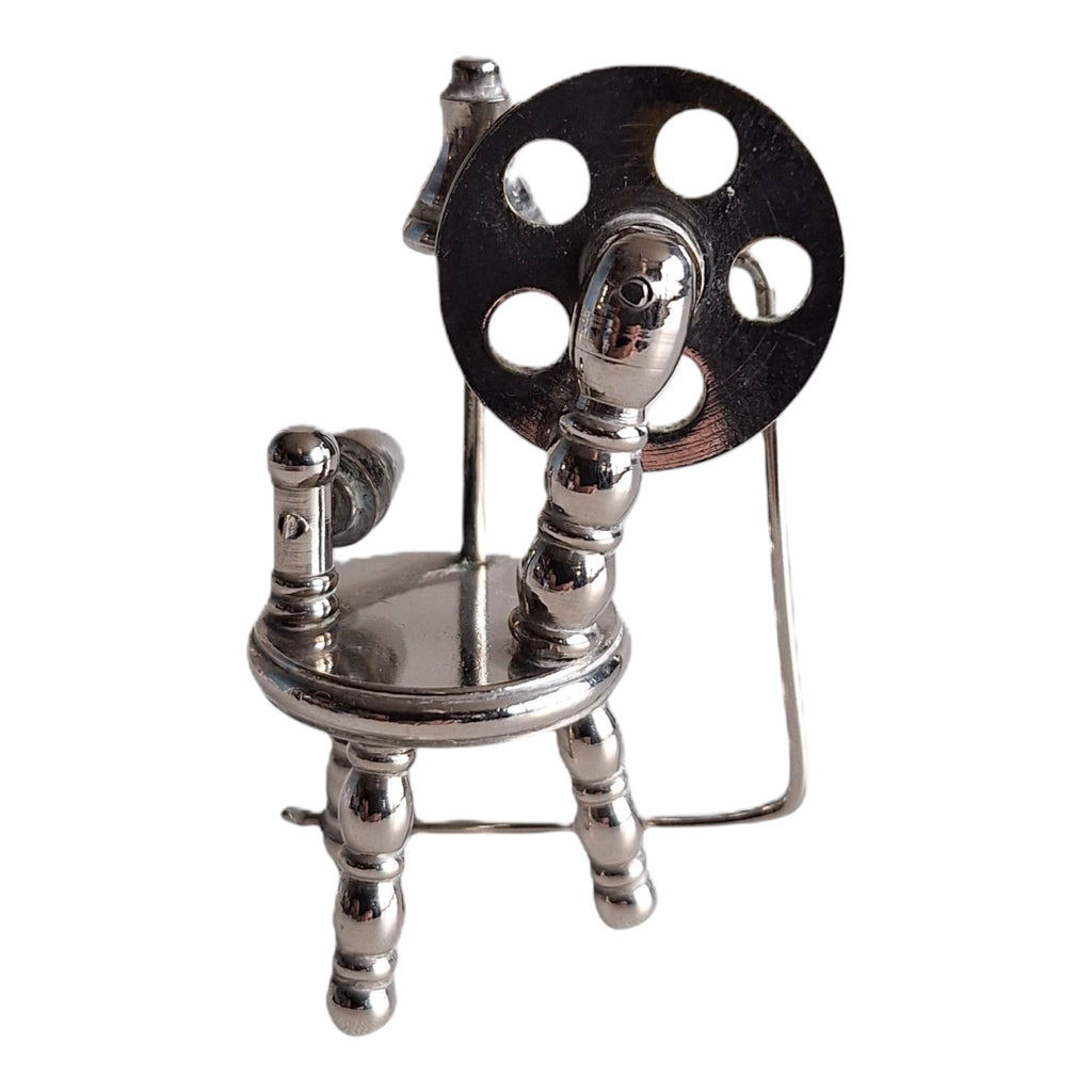 Versilbertes Miniatur-Spinnrad
