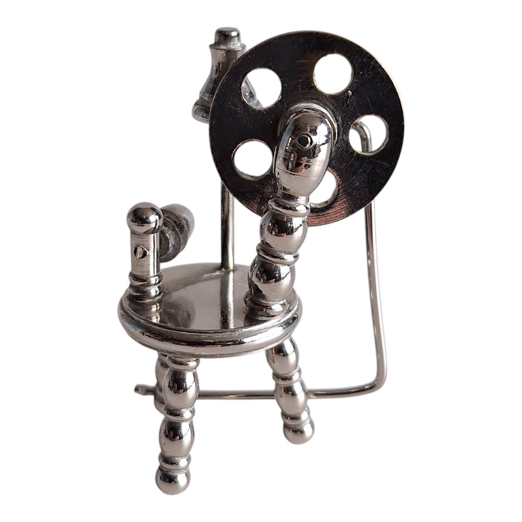 Versilbertes Miniatur-Spinnrad