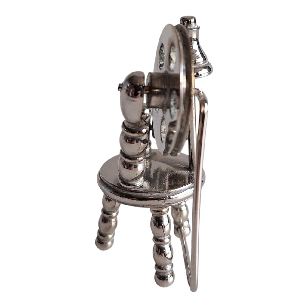 Versilbertes Miniatur-Spinnrad