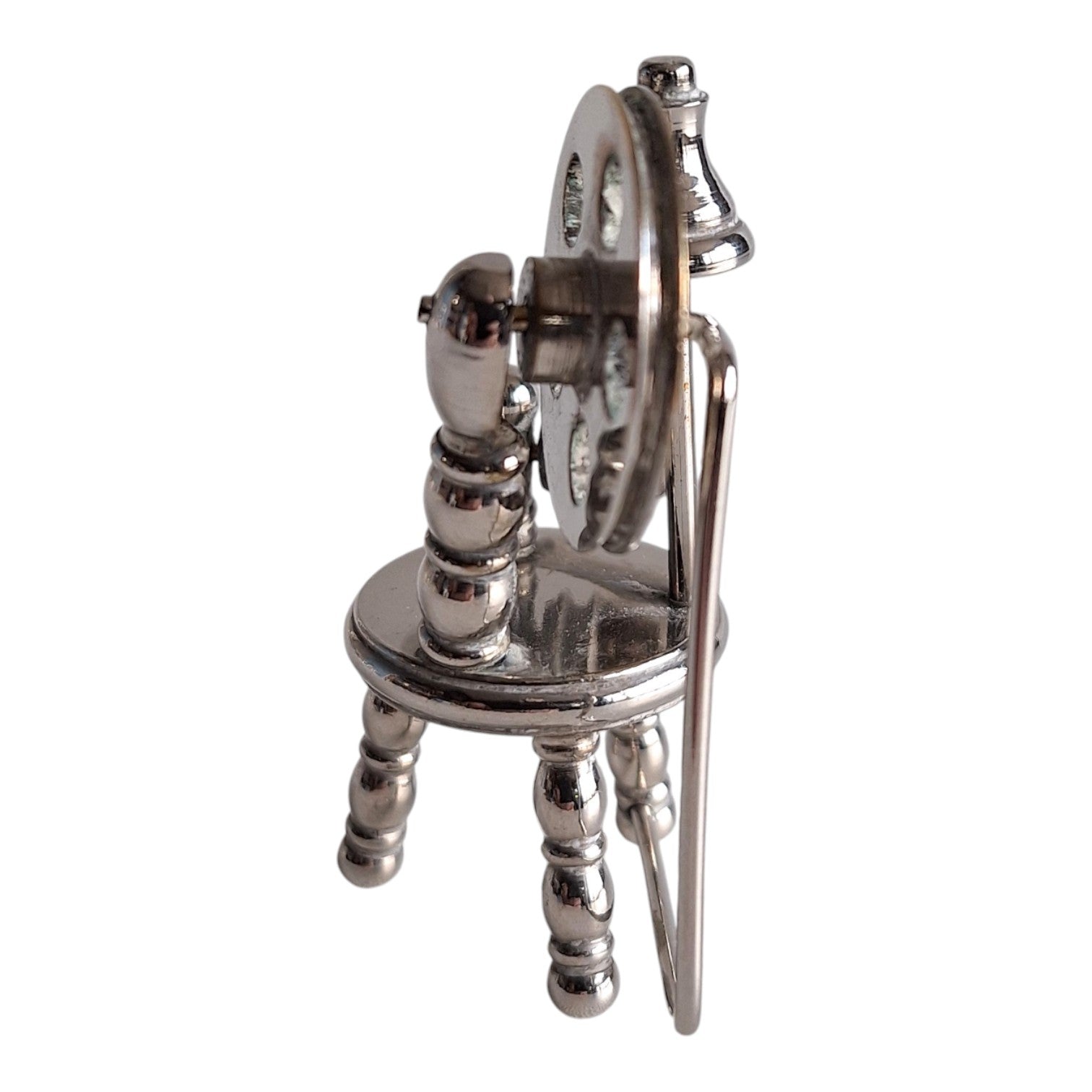 Versilbertes Miniatur-Spinnrad