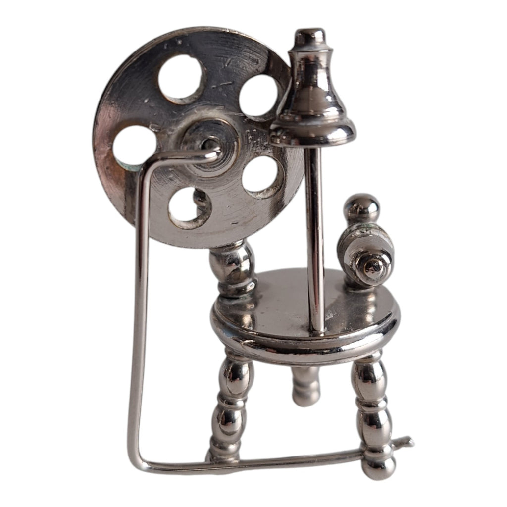 Versilbertes Miniatur-Spinnrad