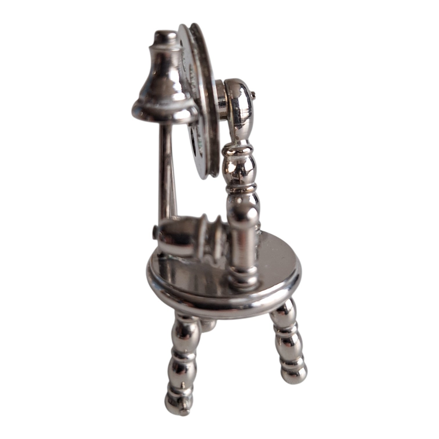 Versilbertes Miniatur-Spinnrad