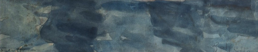 Aquarel Ingelijst - Lucillo Golfetto Venetiaans Kanaal met Gondels 1928