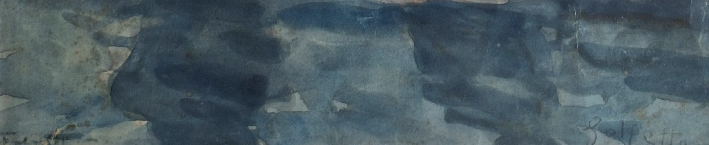 Aquarel Ingelijst - Lucillo Golfetto Venetiaans Kanaal met Gondels 1928