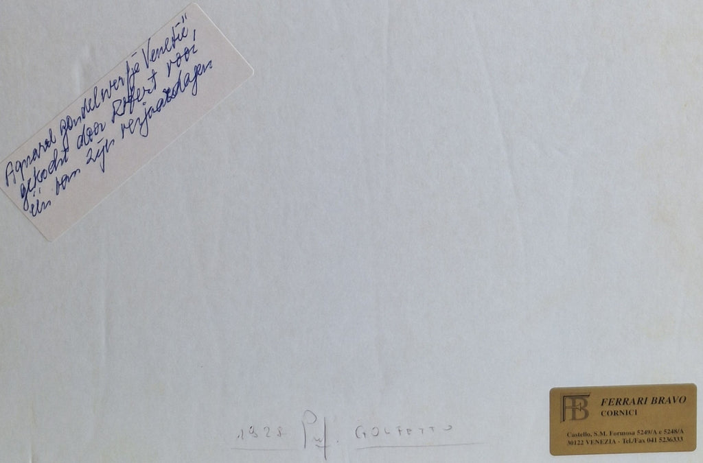 Aquarel Ingelijst - Lucillo Golfetto Venetiaans Kanaal met Gondels 1928