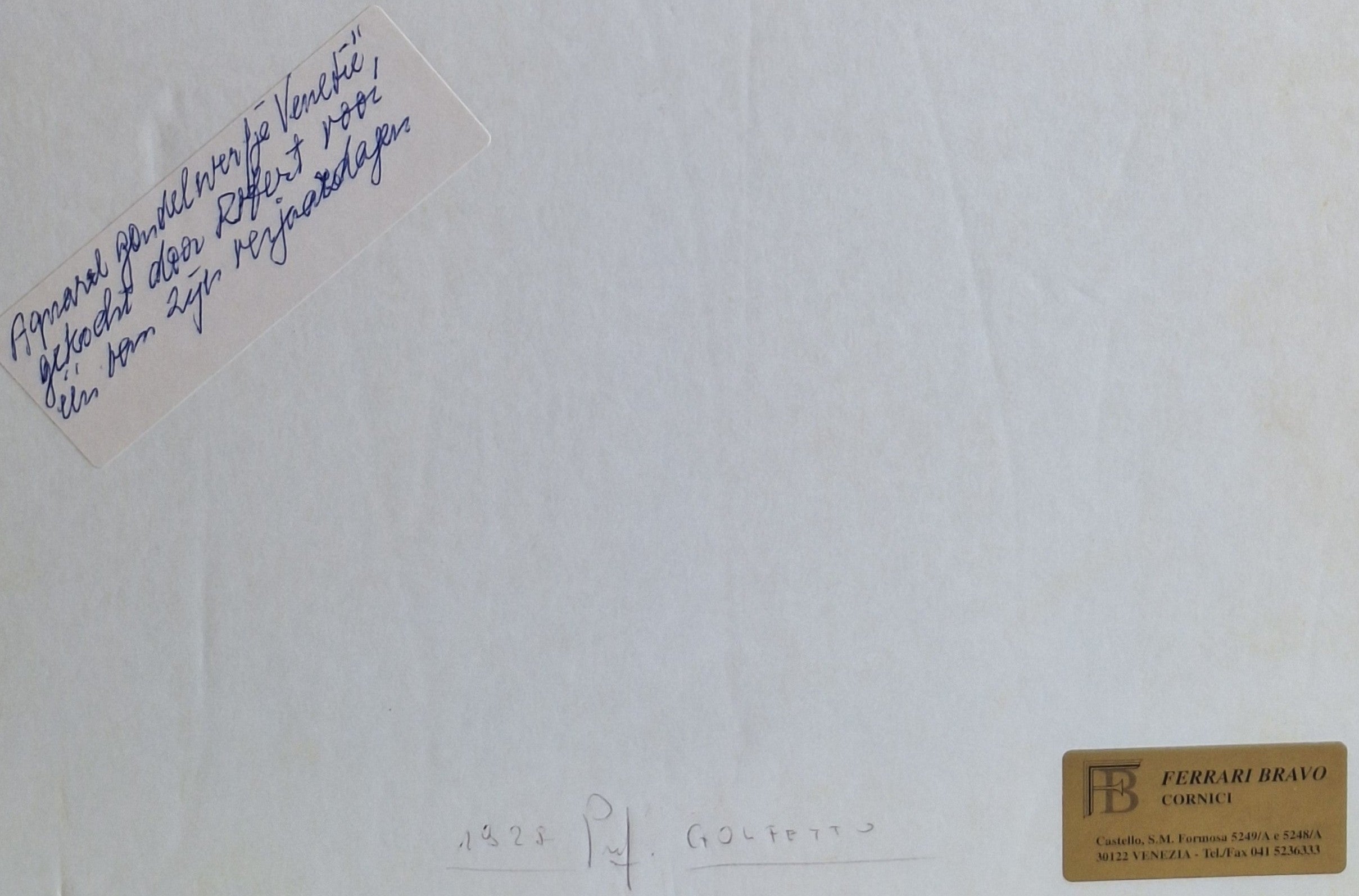 Aquarel Ingelijst - Lucillo Golfetto Venetiaans Kanaal met Gondels 1928