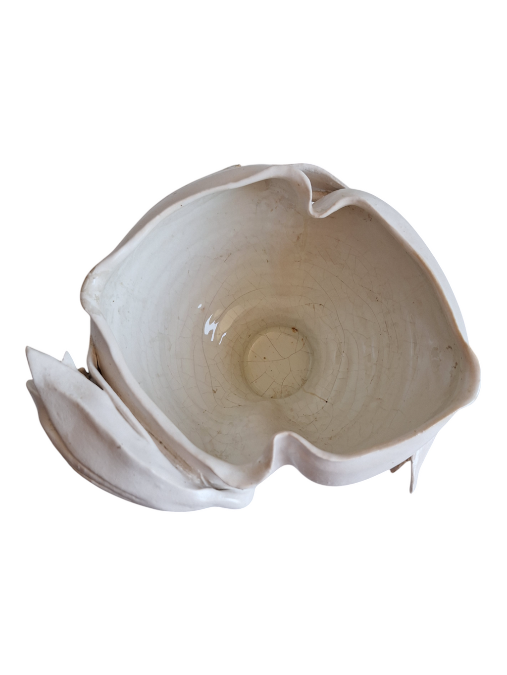 Signierter Keramik-Blumentopf mit Dekoration – Signiert „Hil“ (mit Beschädigung)