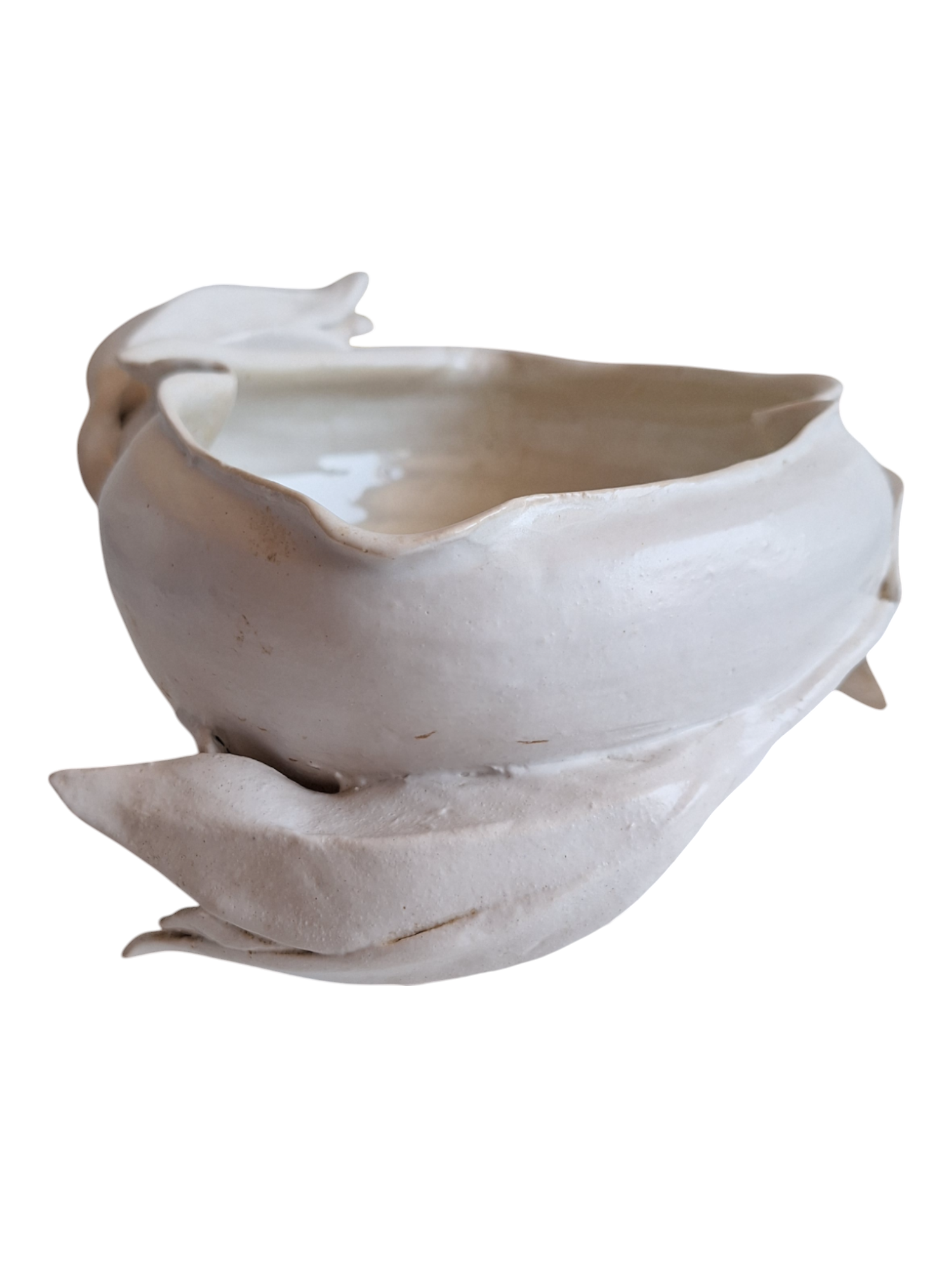 Signierter Keramik-Blumentopf mit Dekoration – Signiert „Hil“ (mit Beschädigung)