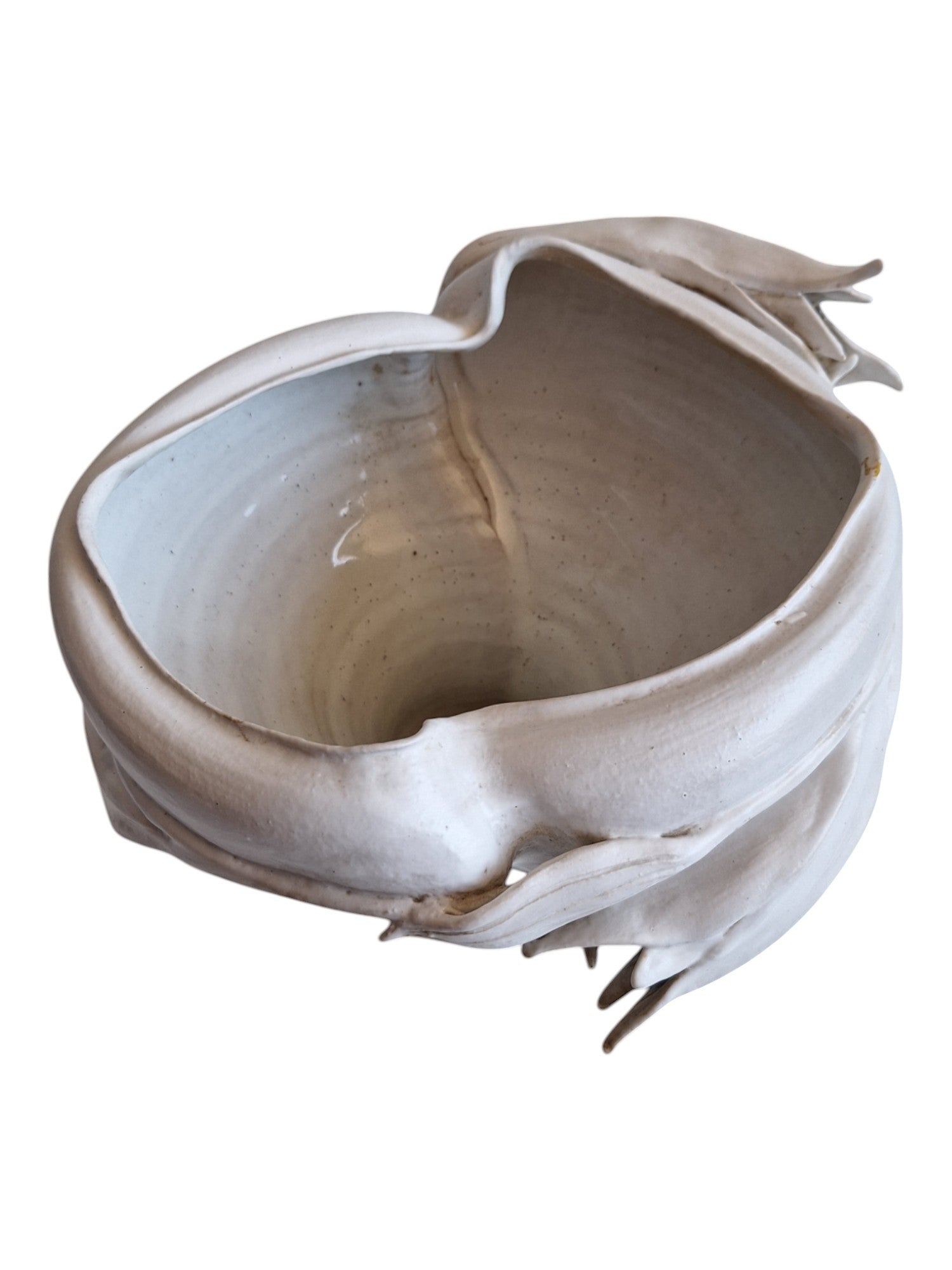 Signierter Keramik-Blumentopf mit Dekoration – Signiert „Hil“