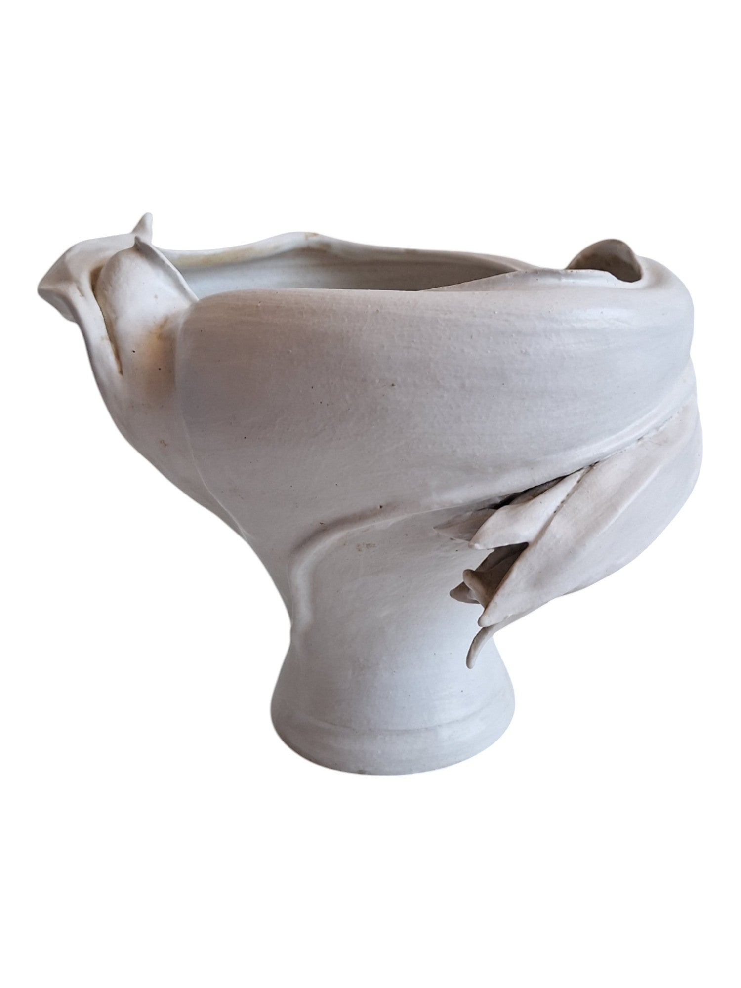 Signierter Keramik-Blumentopf mit Dekoration – Signiert „Hil“