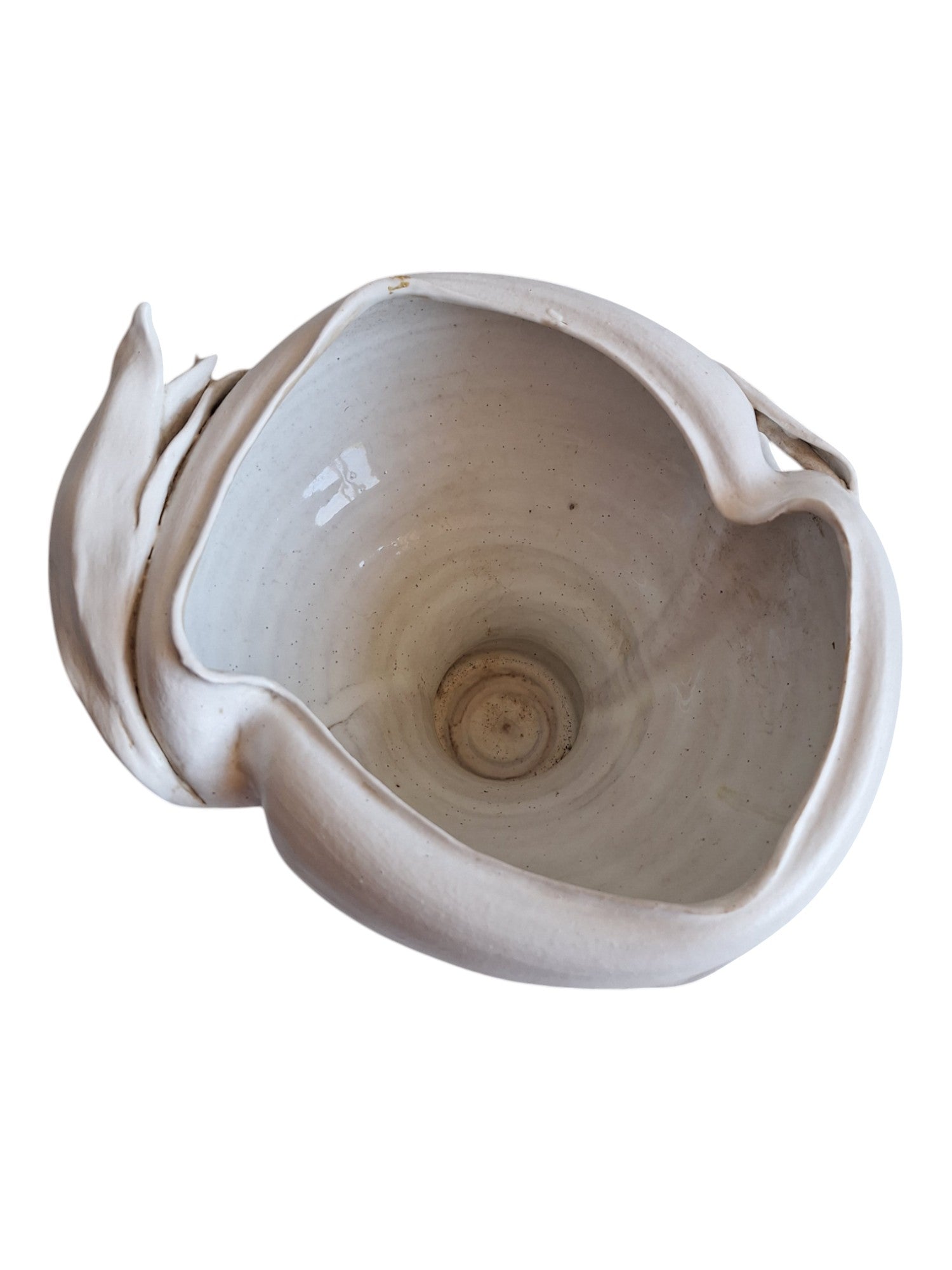 Signierter Keramik-Blumentopf mit Dekoration – Signiert „Hil“
