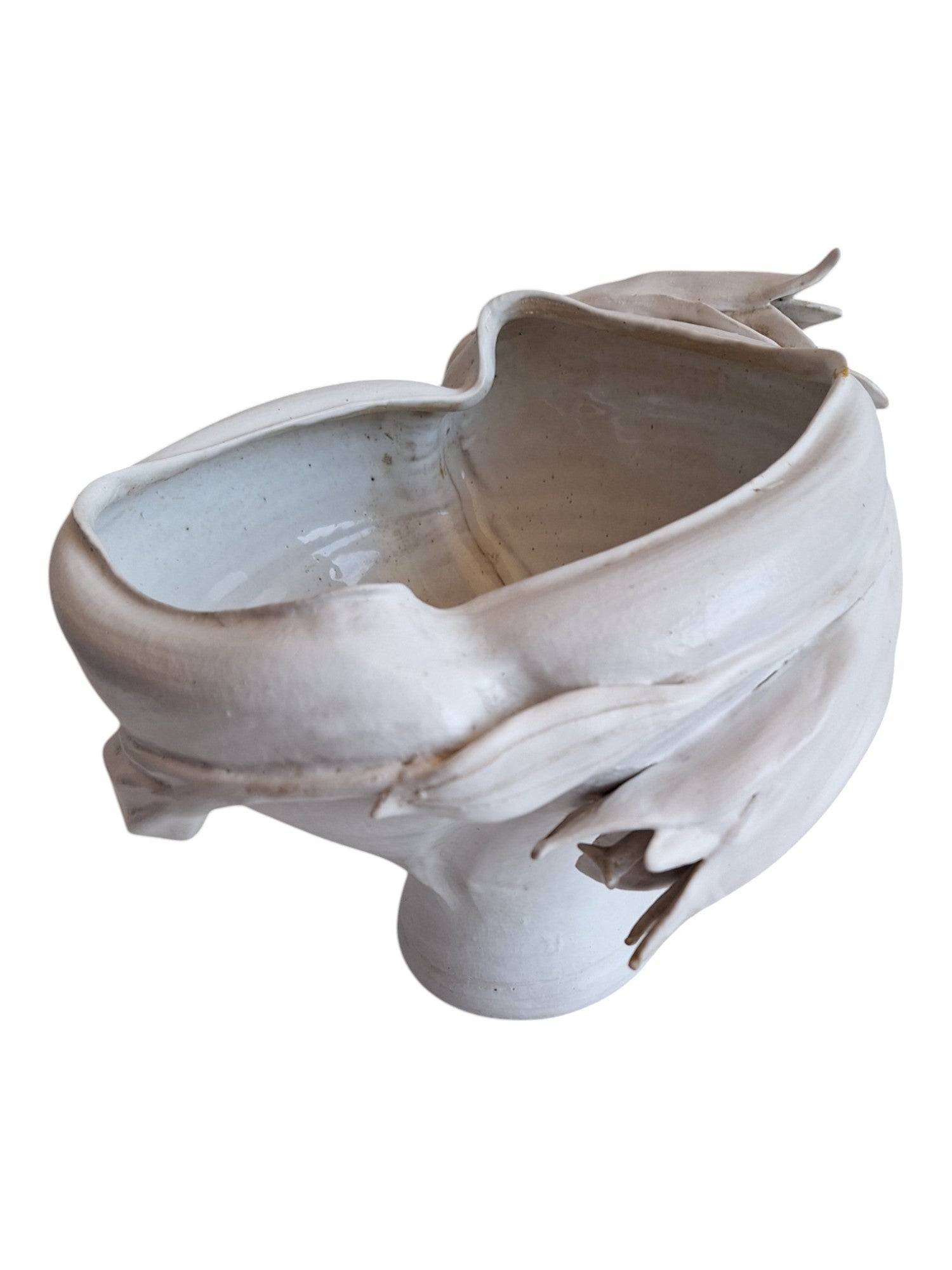 Signierter Keramik-Blumentopf mit Dekoration – Signiert „Hil“