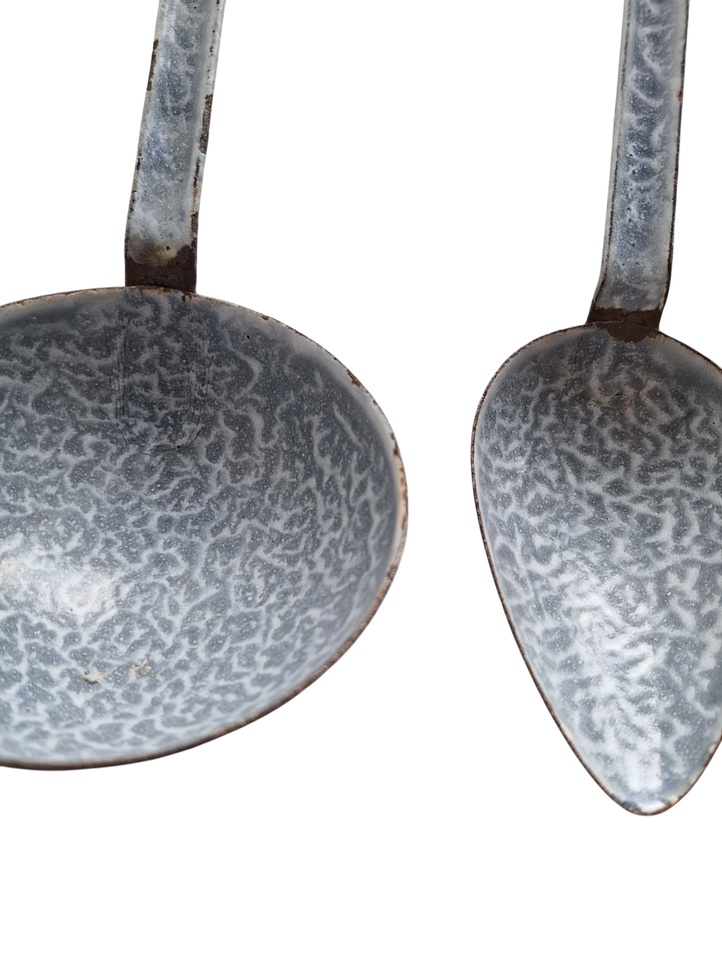 Grau gesprenkeltes Emaille Löffelregal