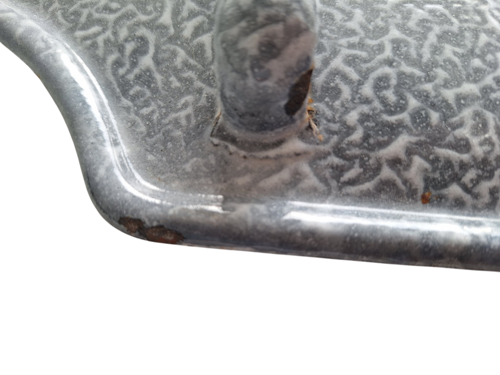 Grau gesprenkeltes Emaille Löffelregal