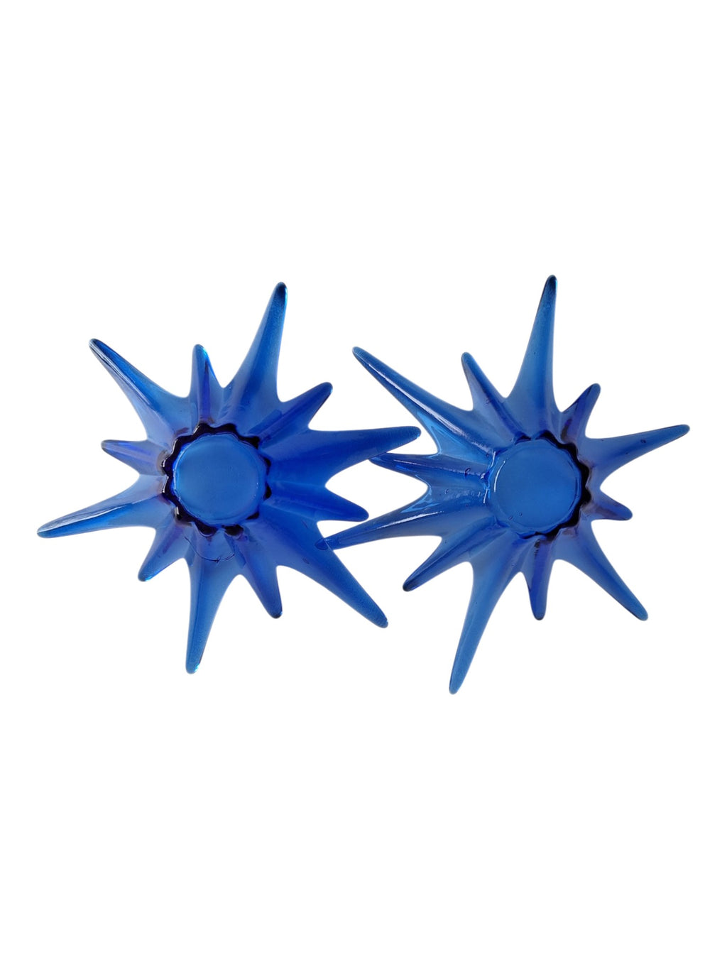 Kobaltblaue sternförmige Glasschalen | Set | Teelichthalter