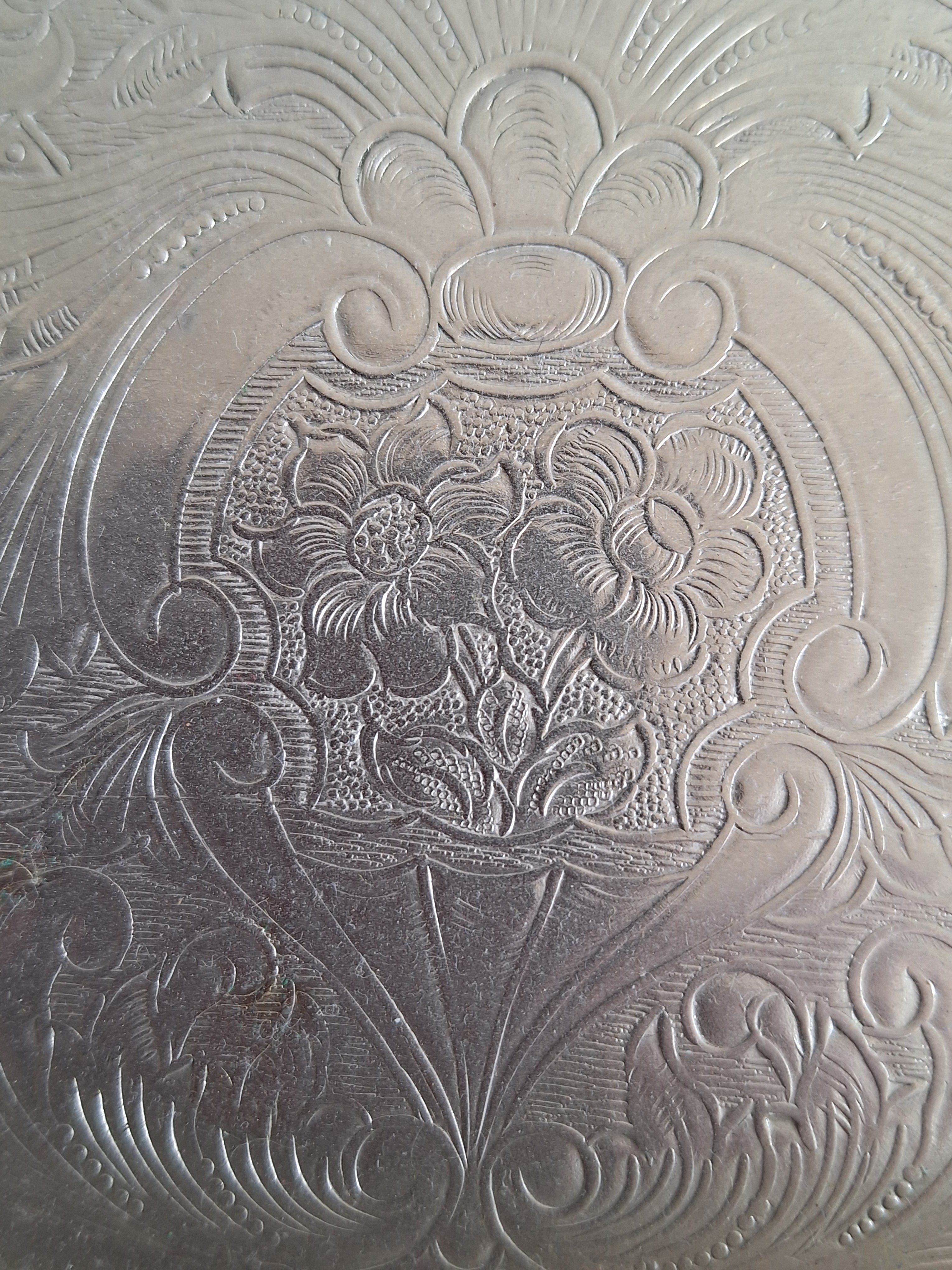 Antiek Engels verzilverd dienblad