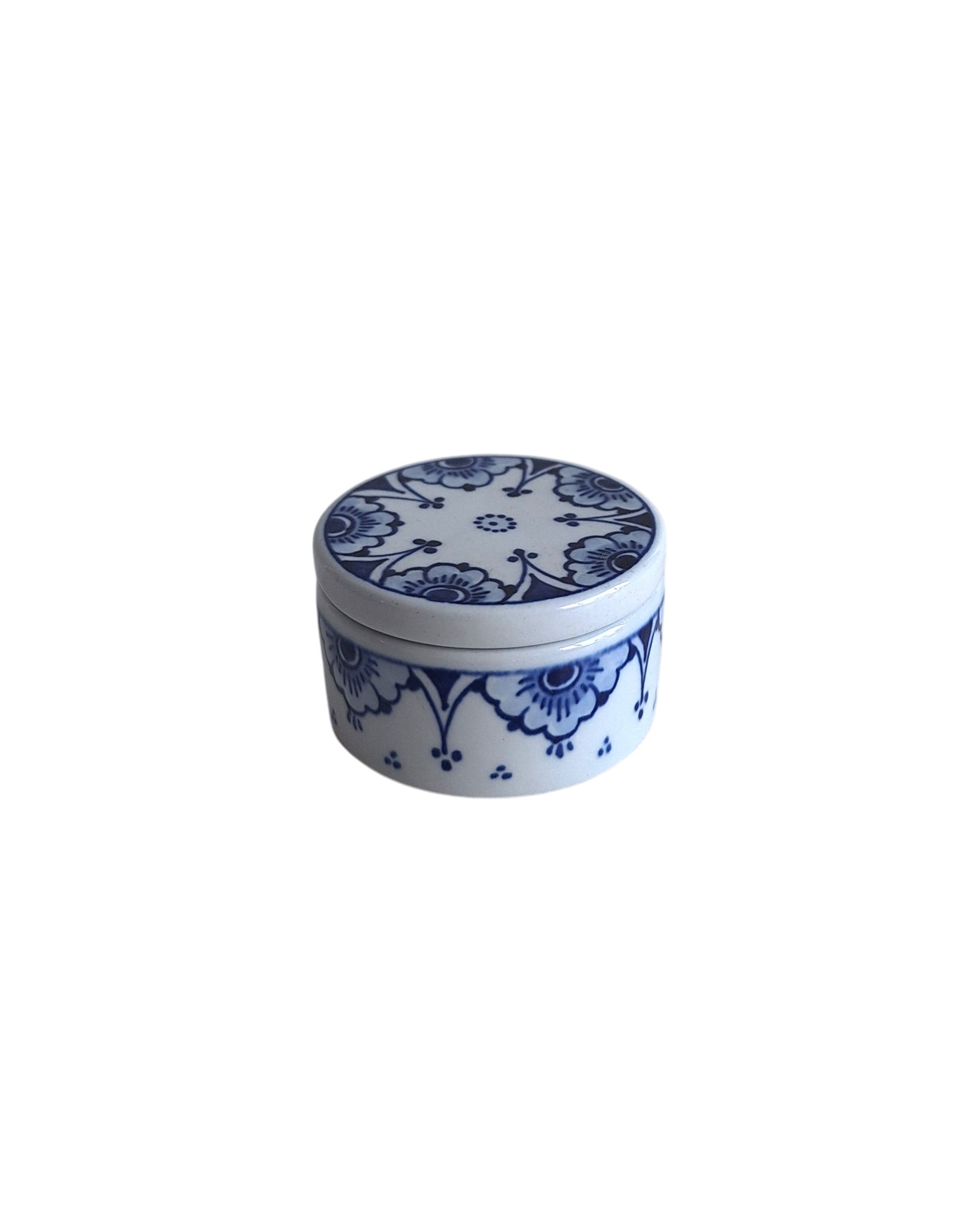 Royal Delft Delfter Blau Pillendose | Meistermaler S.J.A. Rinsma | Jahresbuchstabe DS 1998