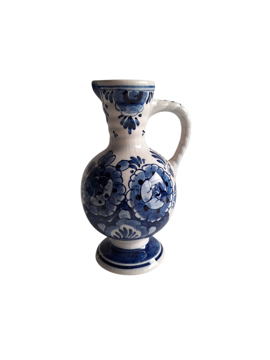 Delftblaues Kännchen | Keramikfabrik Velsen | Handbemaltes Blumenmotiv