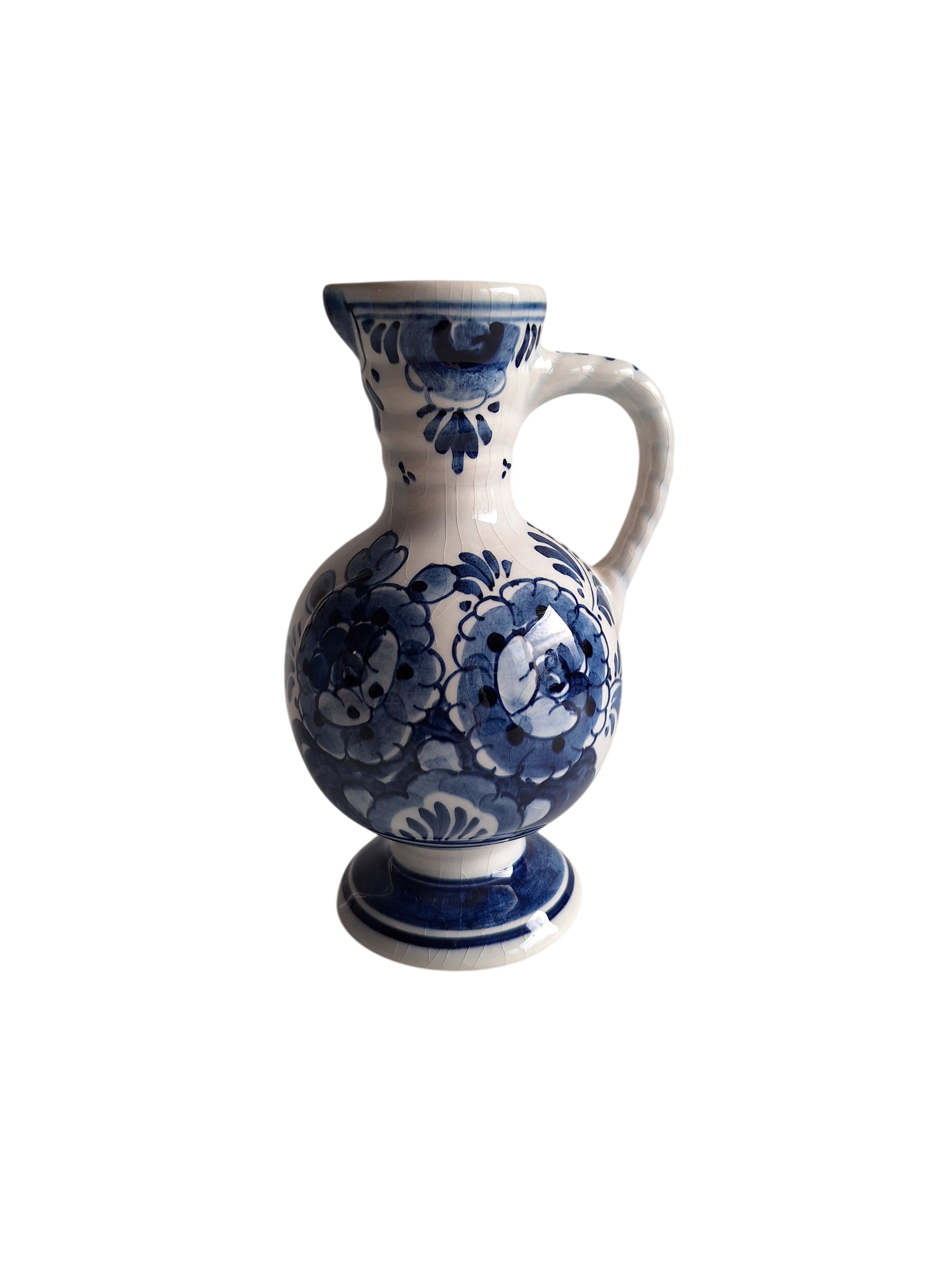 Delftblaues Kännchen | Keramikfabrik Velsen | Handbemaltes Blumenmotiv